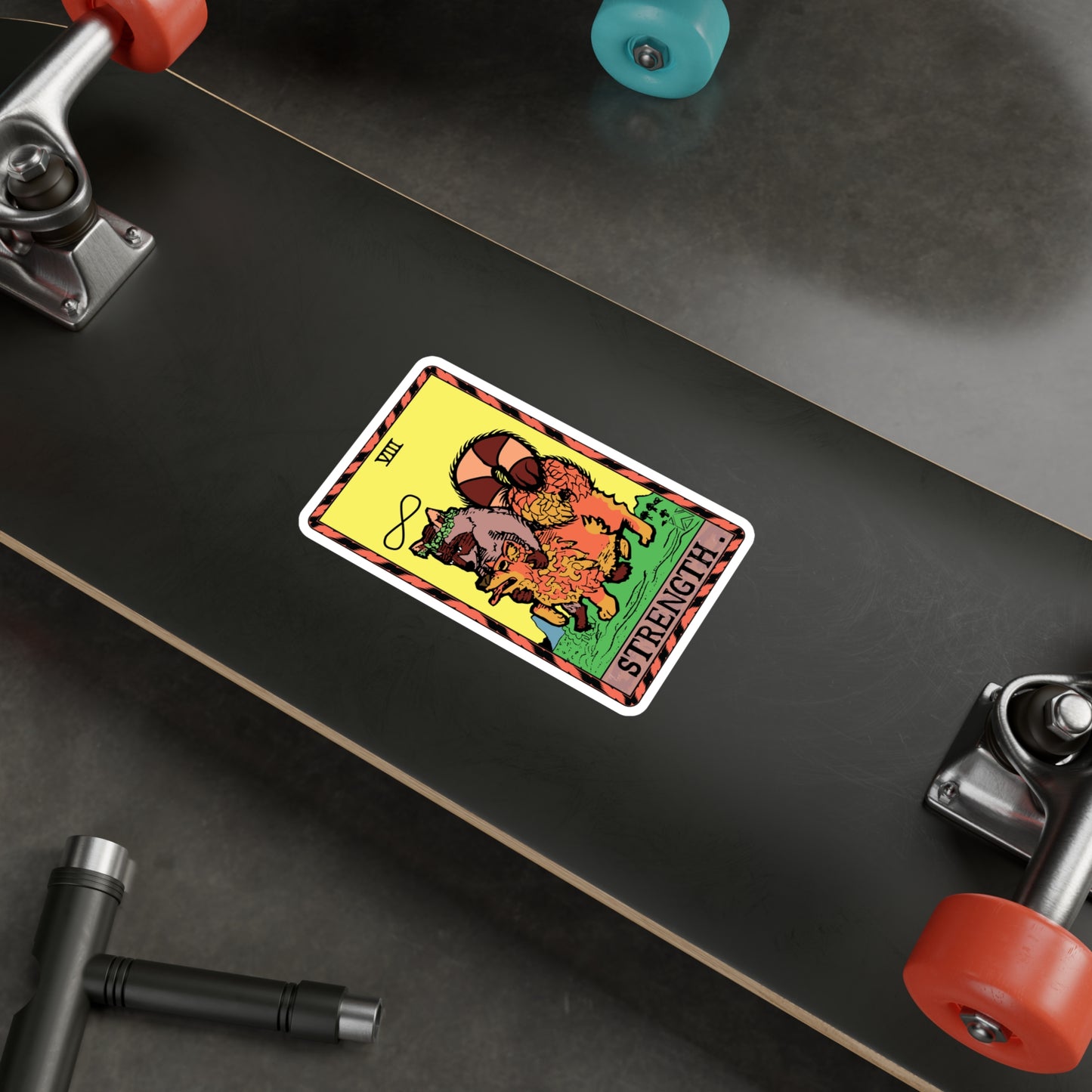 Raccoon Tarot STRENGTH - Kiss-Cut Vinyl Decal