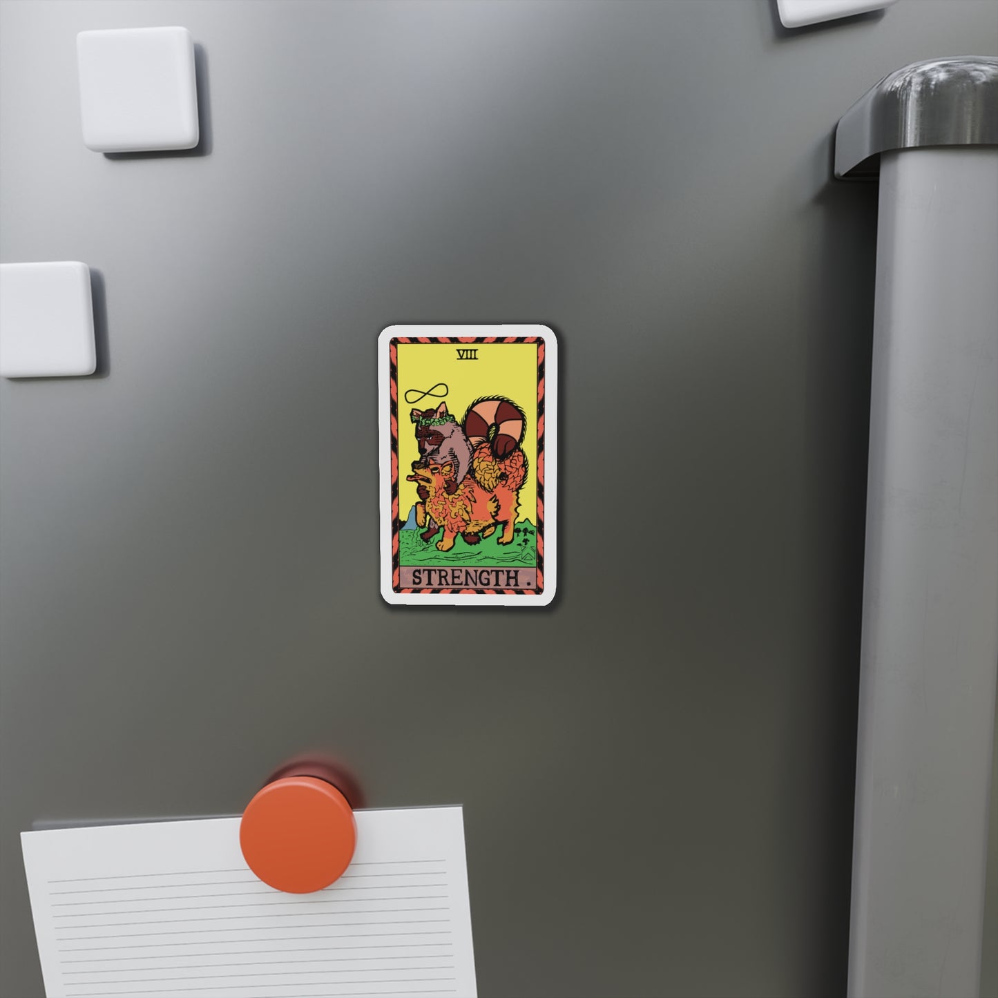 Raccoon Tarot STRENGTH - Die-Cut Magnet