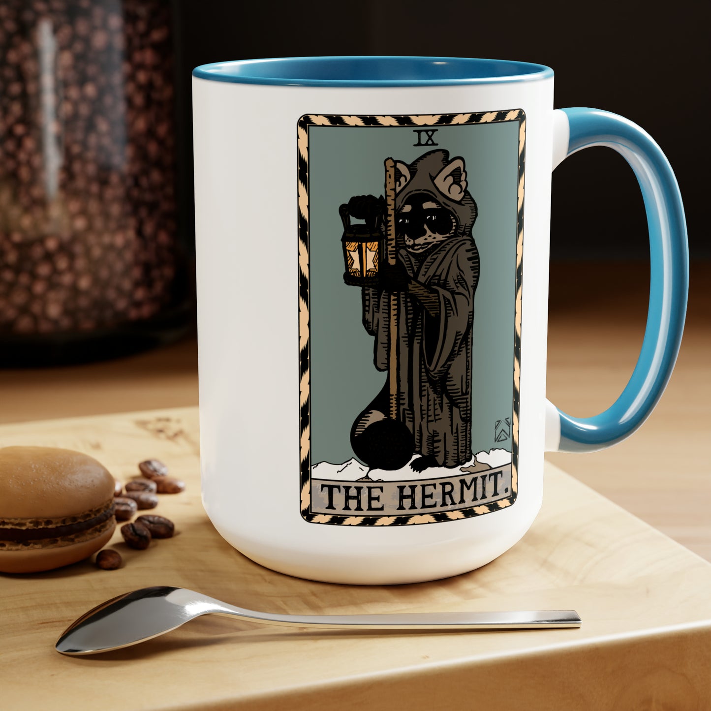 Raccoon Tarot THE HERMIT - Mug, 15oz