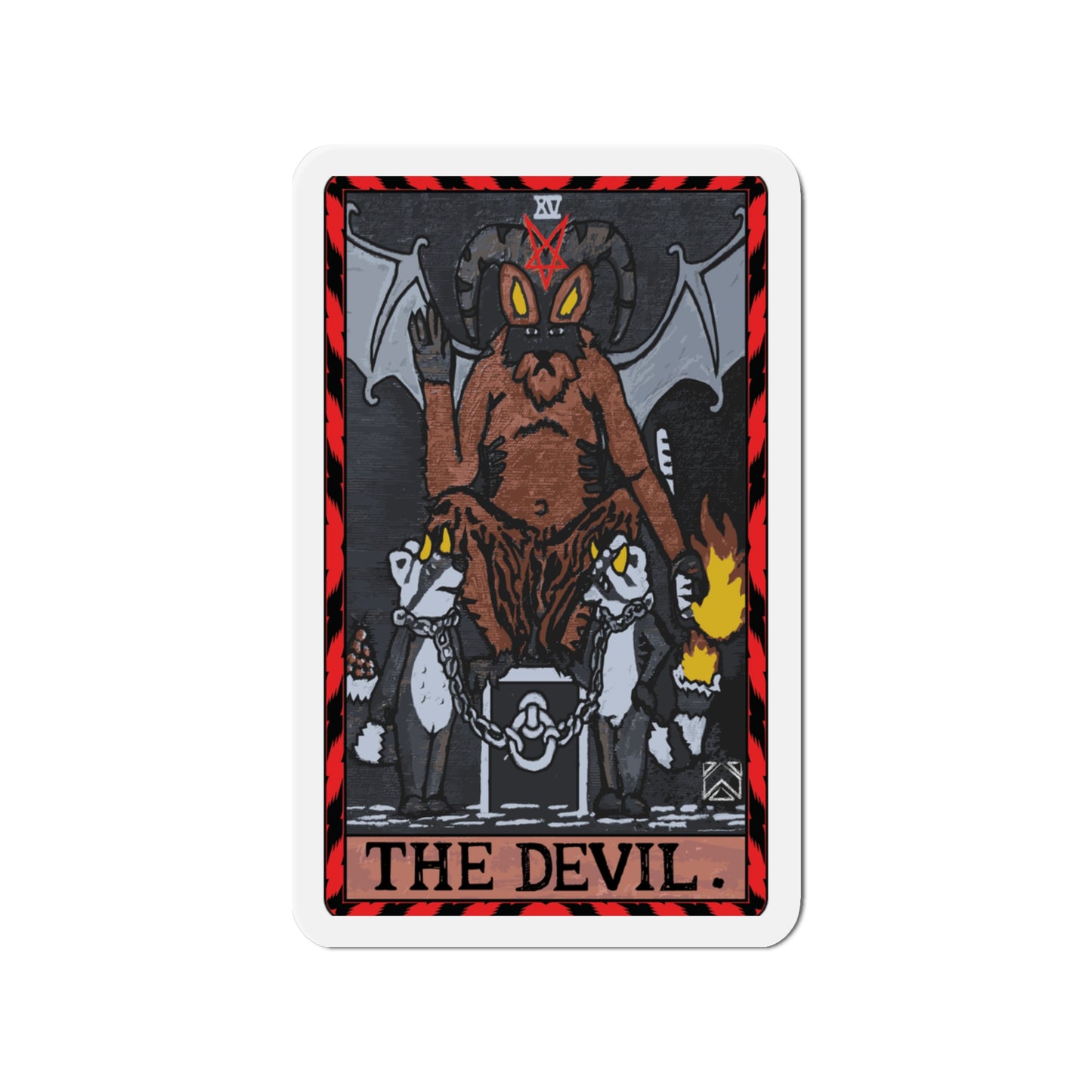 Raccoon Tarot THE DEVIL - Die-Cut Magnet