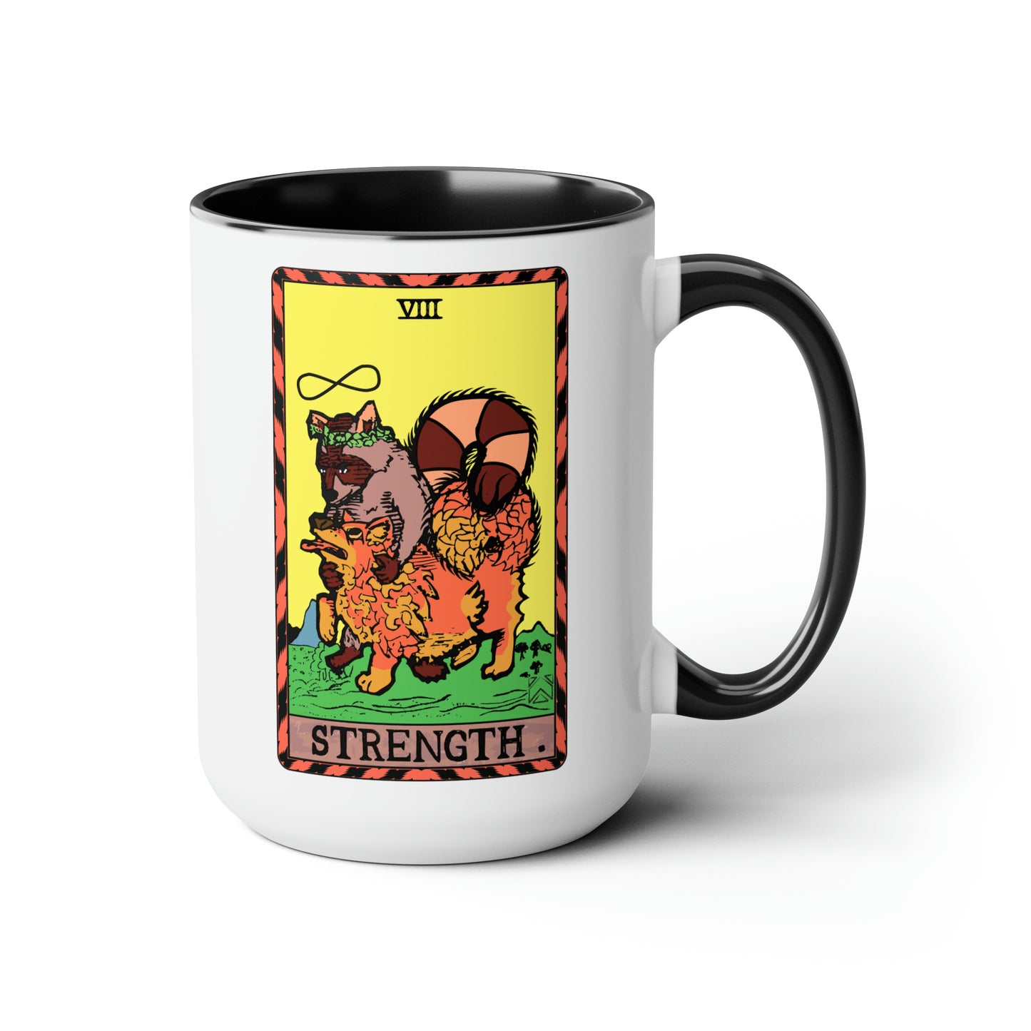 Raccoon Tarot STRENGTH - Mug, 15oz