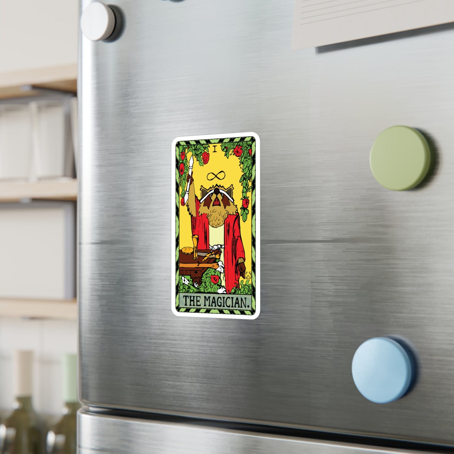 Raccoon Tarot THE MAGICIAN - Kiss-Cut Vinyl Decal