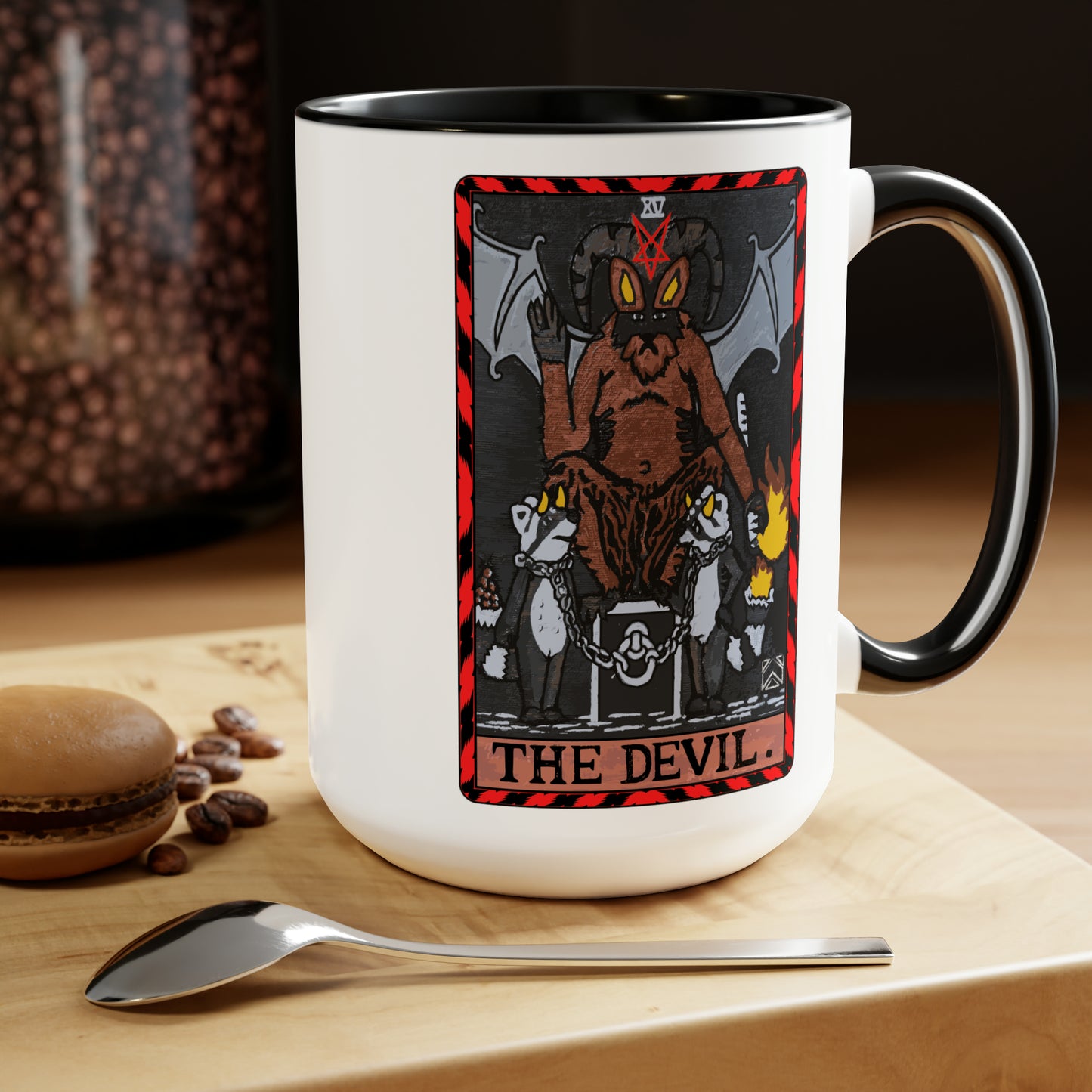 Raccoon Tarot THE DEVIL - Mug, 15oz
