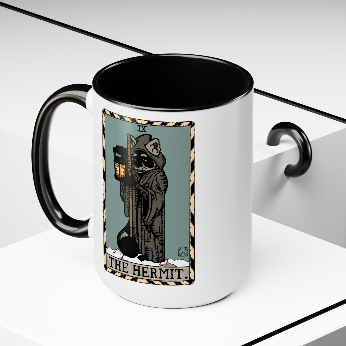 Raccoon Tarot THE HERMIT - Mug, 15oz