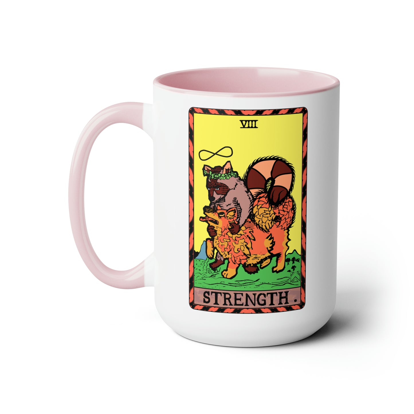 Raccoon Tarot STRENGTH - Mug, 15oz