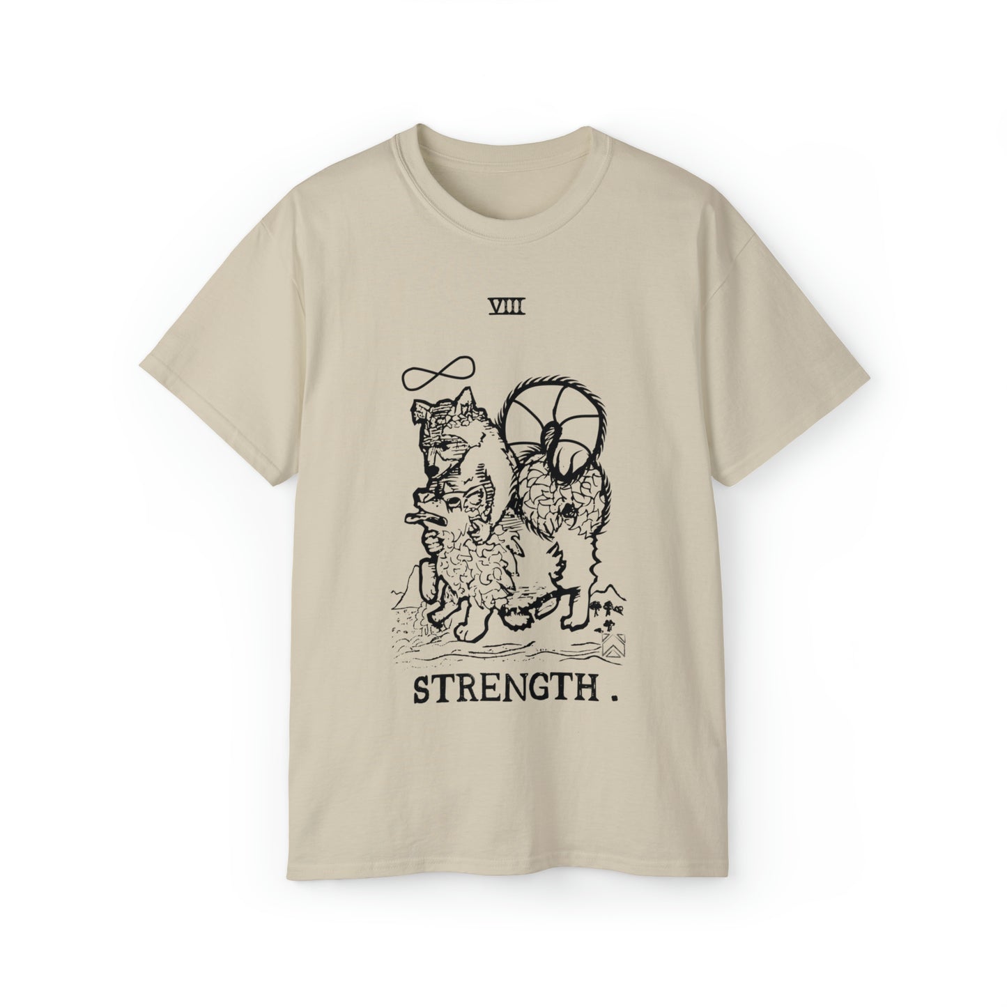 Raccoon Tarot STRENGTH lineart - Unisex Ultra Cotton Tee
