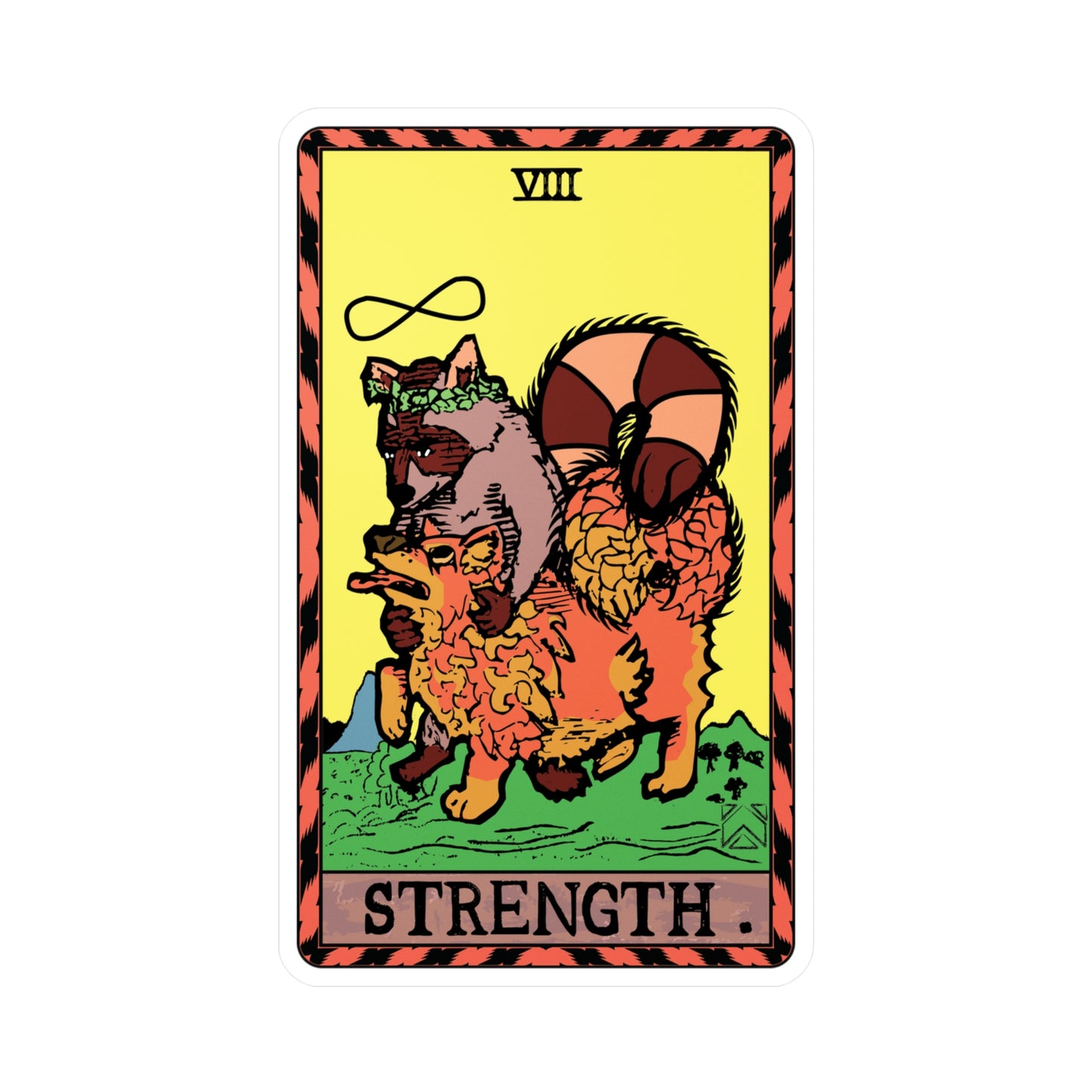 Raccoon Tarot STRENGTH - Kiss-Cut Vinyl Decal