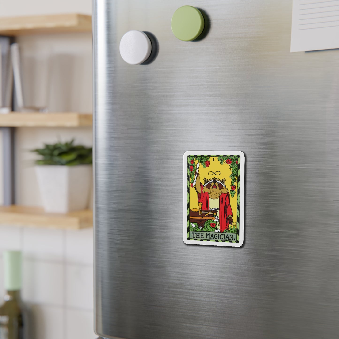 Raccoon Tarot THE MAGICIAN - Die-Cut Magnet