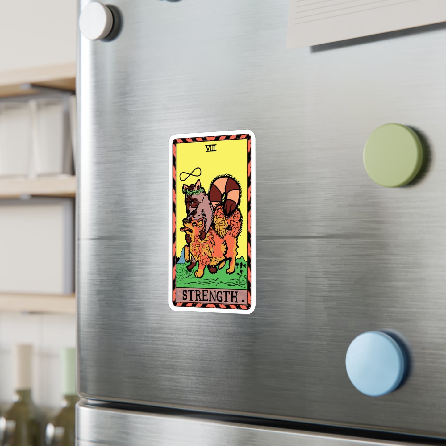 Raccoon Tarot STRENGTH - Kiss-Cut Vinyl Decal