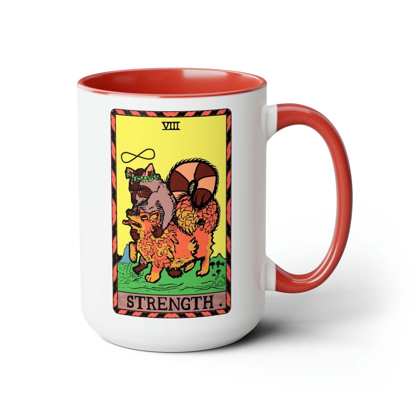 Raccoon Tarot STRENGTH - Mug, 15oz