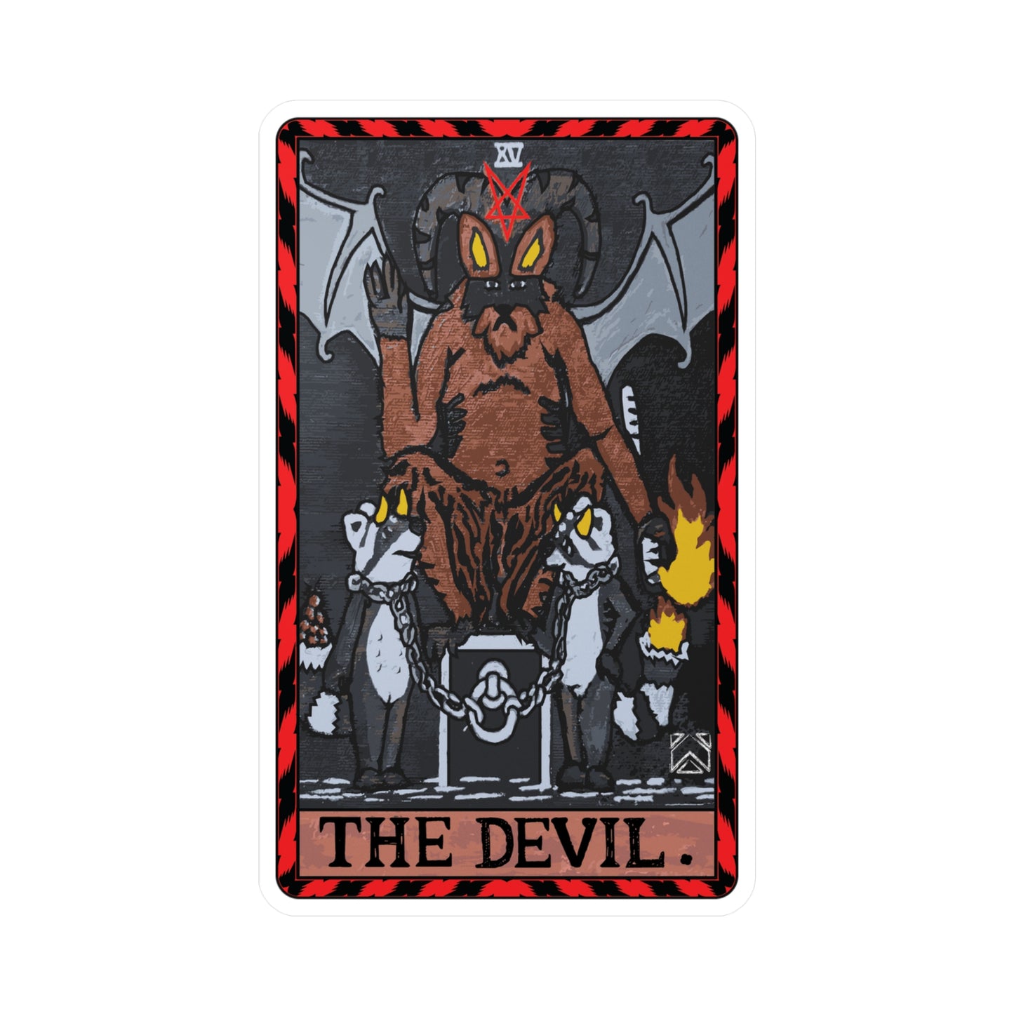 Raccoon Tarot THE DEVIL - Kiss-Cut Vinyl Decal