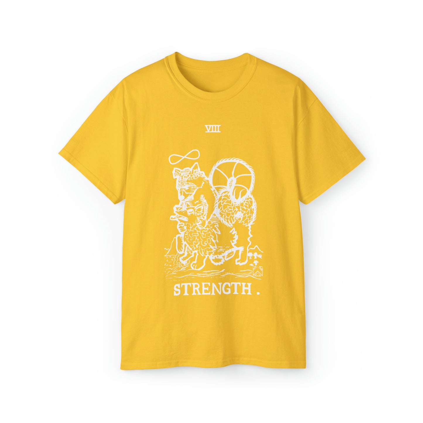 Raccoon Tarot STRENGTH lineart - Unisex Ultra Cotton Tee