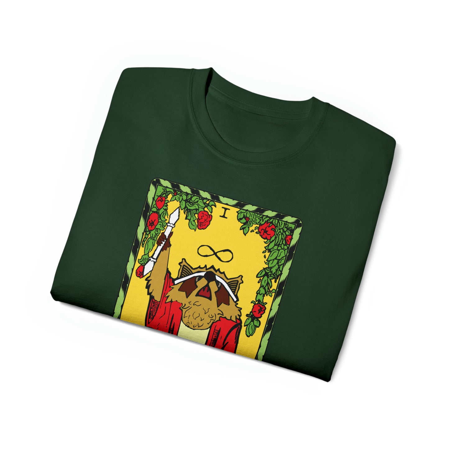 Raccoon Tarot THE MAGICIAN - Unisex Ultra Cotton Tee