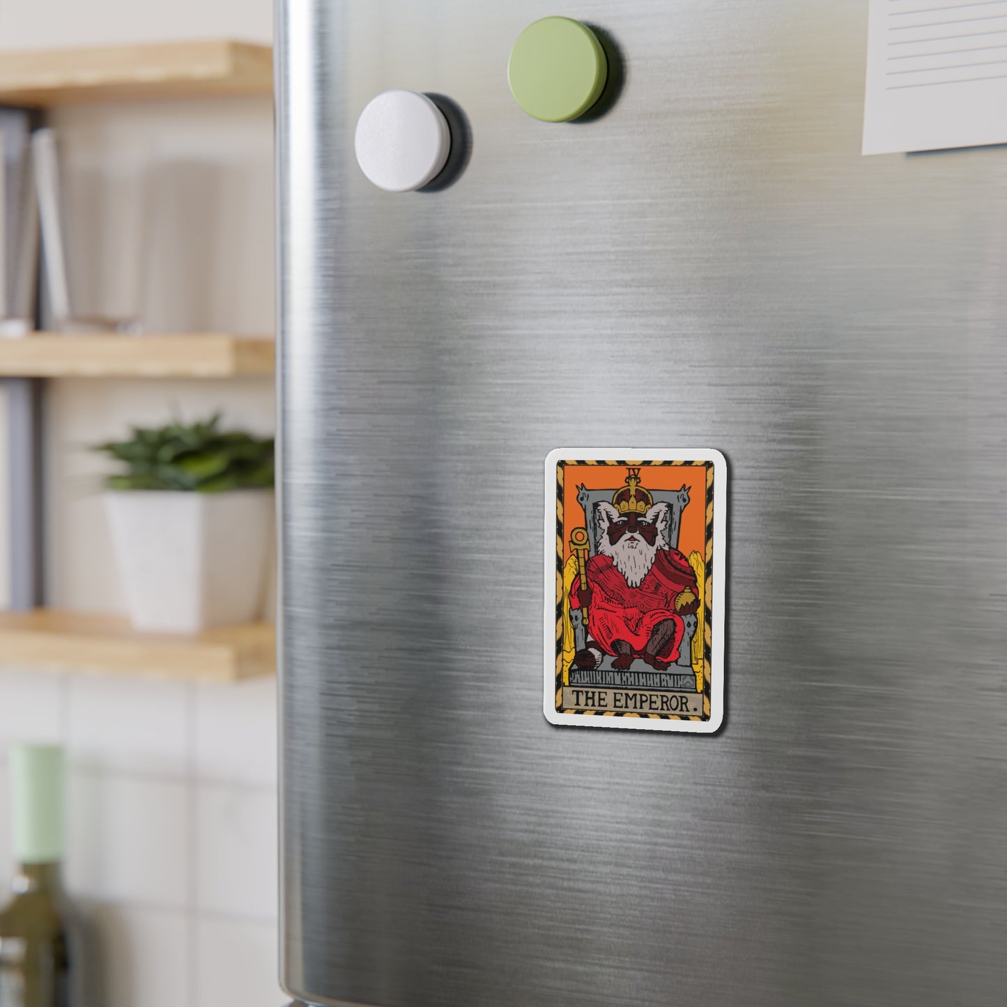 Raccoon Tarot THE EMPEROR - Die-Cut Magnet