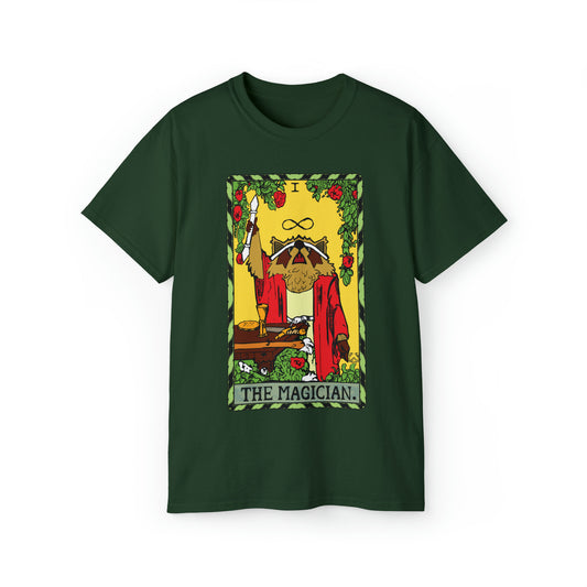 Raccoon Tarot THE MAGICIAN - Unisex Ultra Cotton Tee