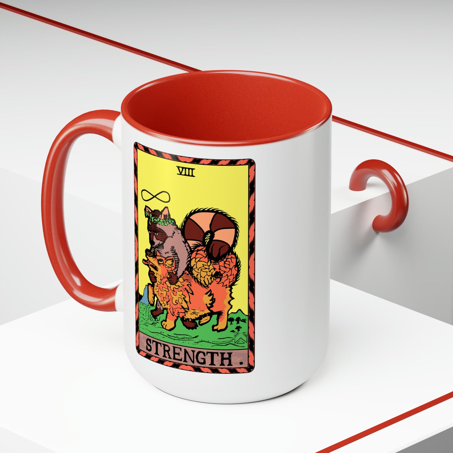 Raccoon Tarot STRENGTH - Mug, 15oz