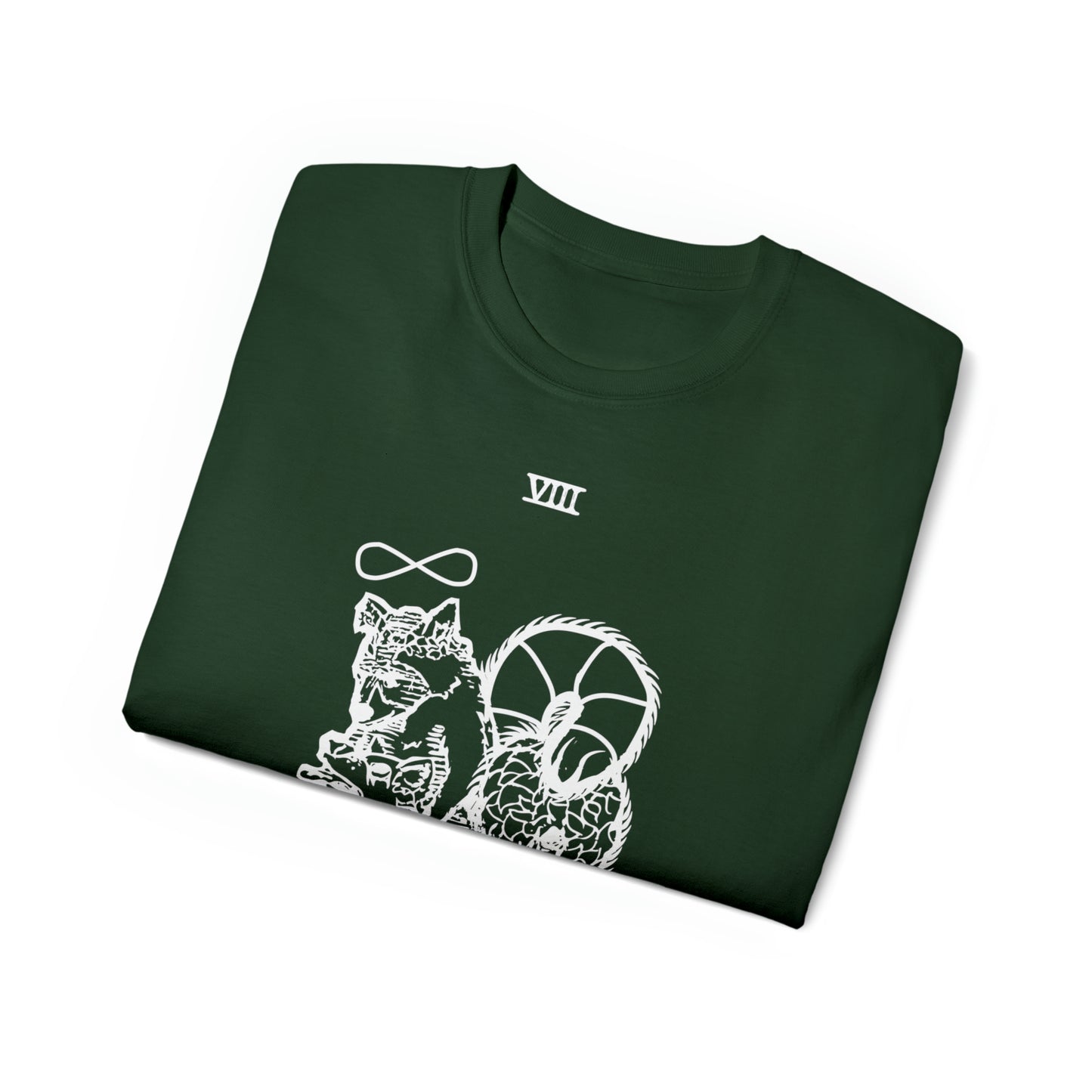 Raccoon Tarot STRENGTH lineart - Unisex Ultra Cotton Tee