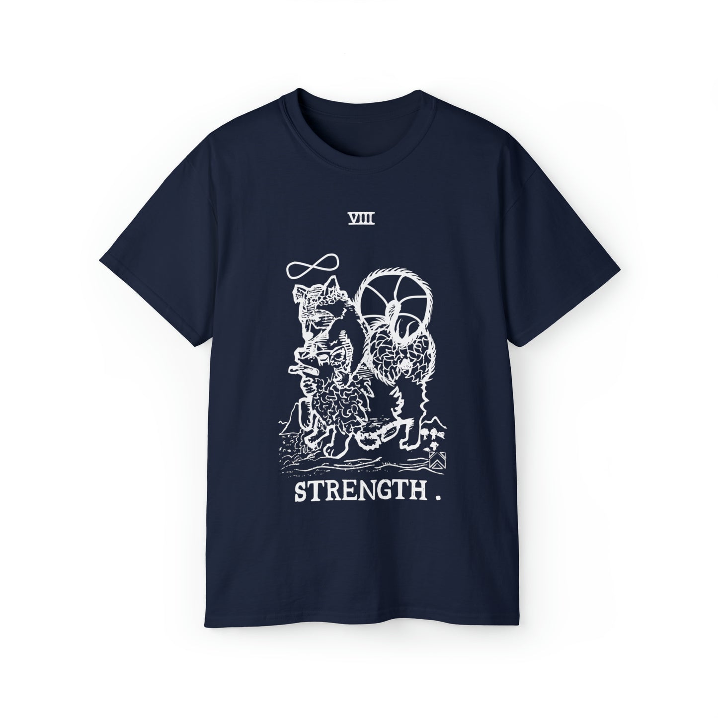 Raccoon Tarot STRENGTH lineart - Unisex Ultra Cotton Tee