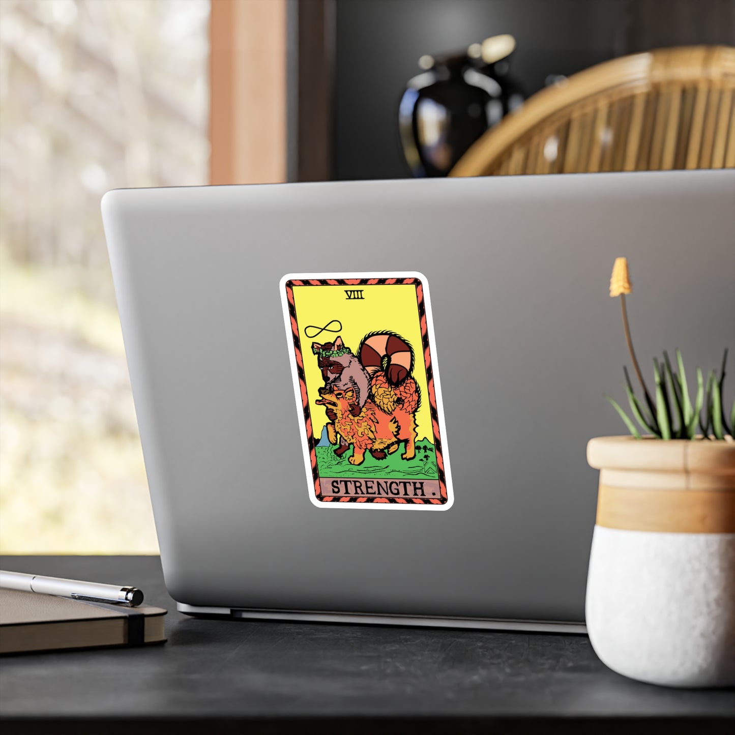Raccoon Tarot STRENGTH - Kiss-Cut Vinyl Decal