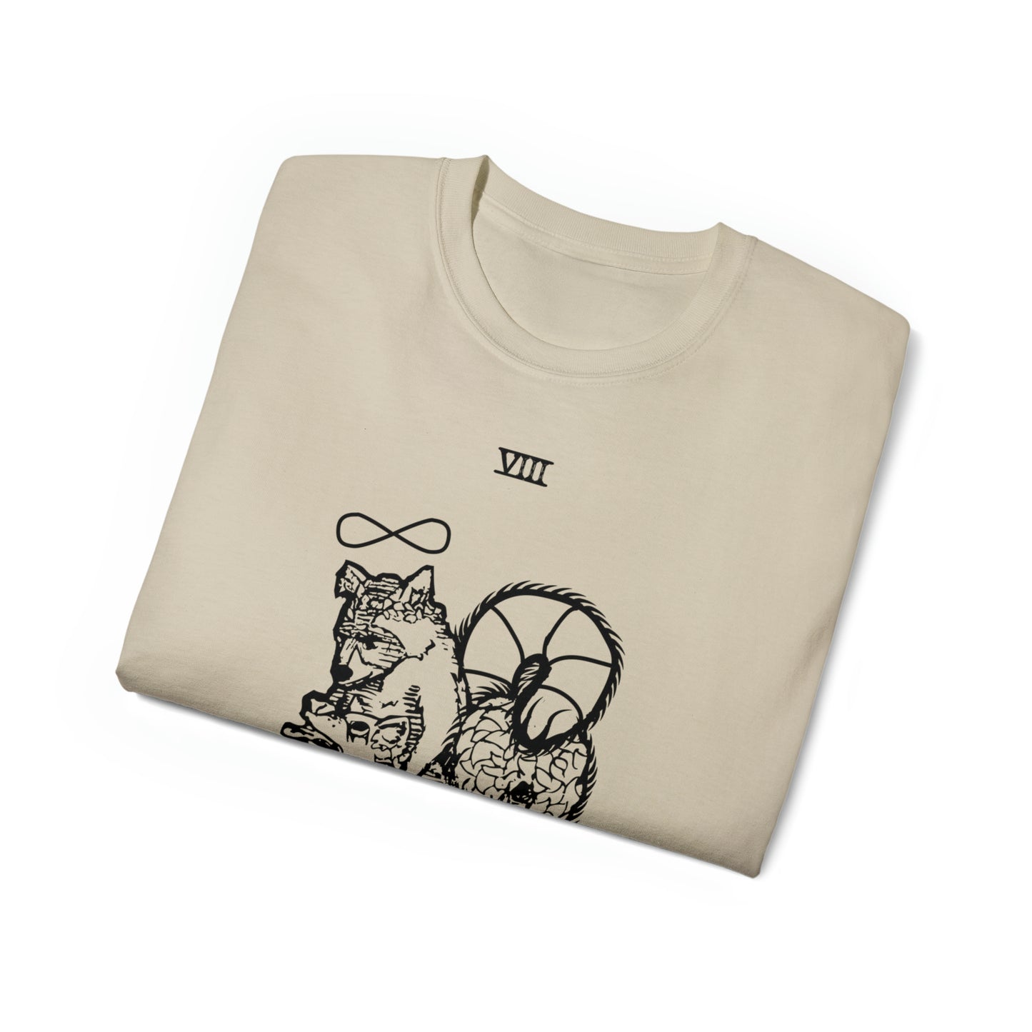 Raccoon Tarot STRENGTH lineart - Unisex Ultra Cotton Tee