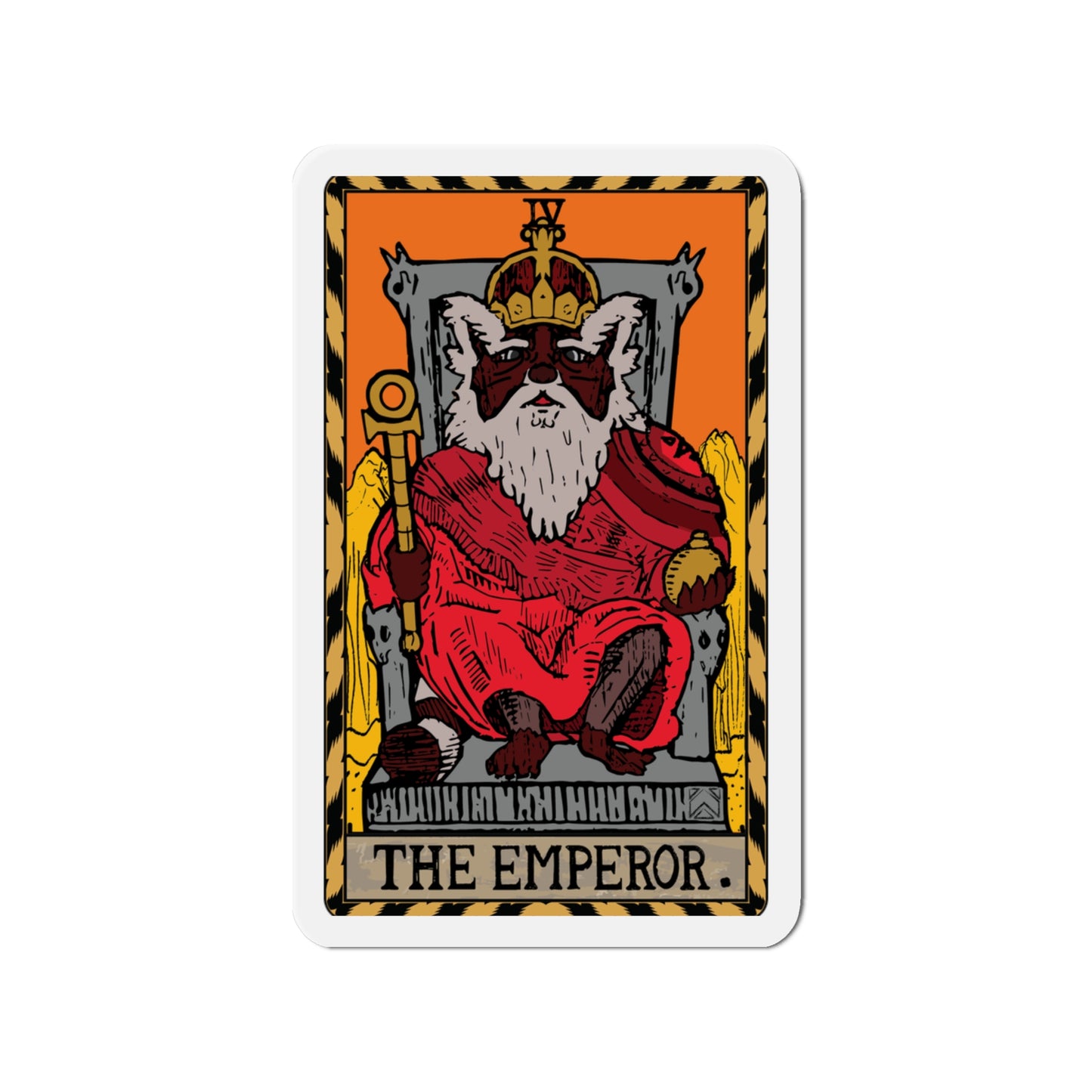 Raccoon Tarot THE EMPEROR - Die-Cut Magnet