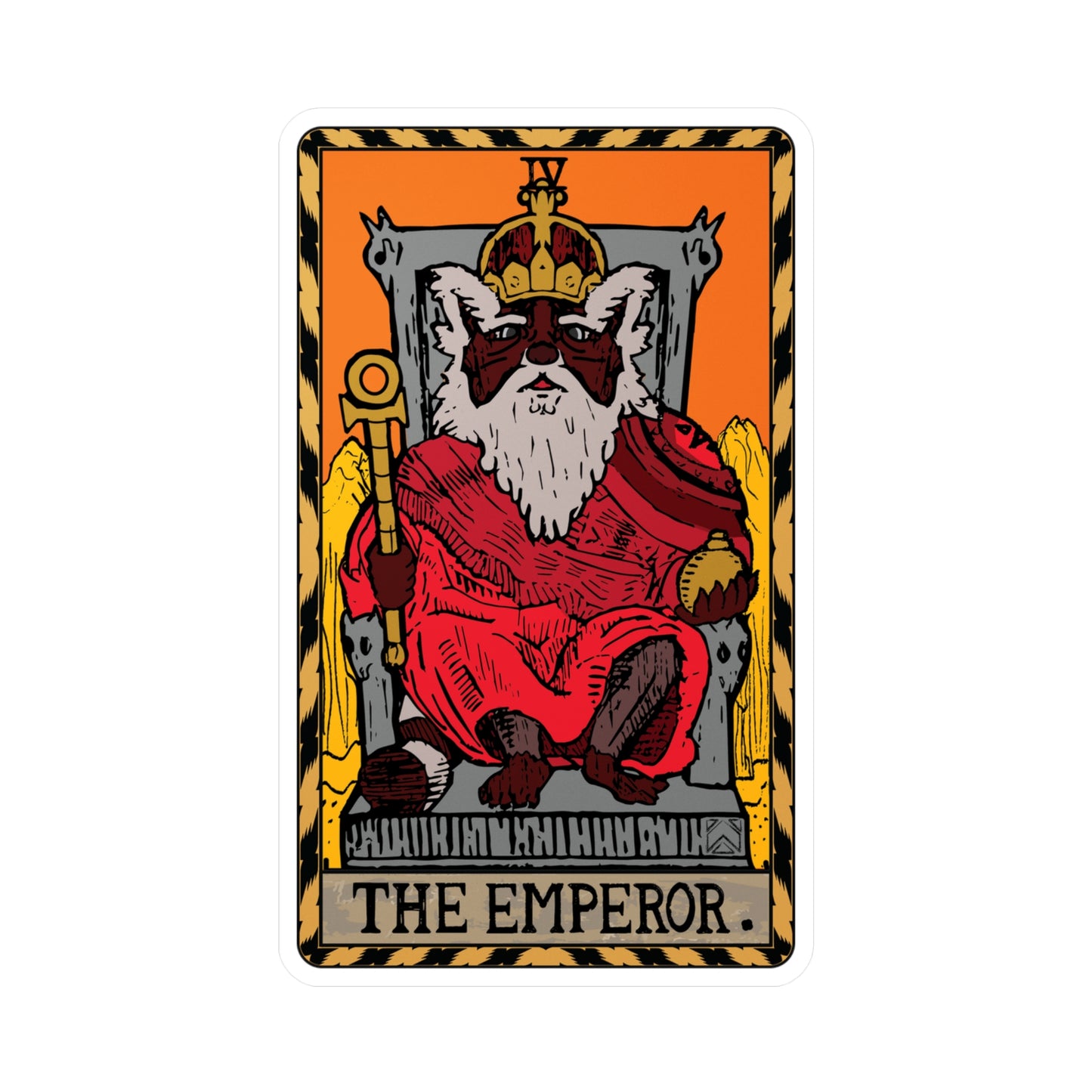 Raccoon Tarot THE EMPEROR - Kiss-Cut Vinyl Decal