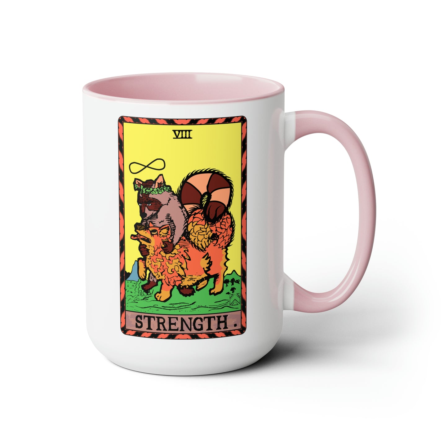 Raccoon Tarot STRENGTH - Mug, 15oz