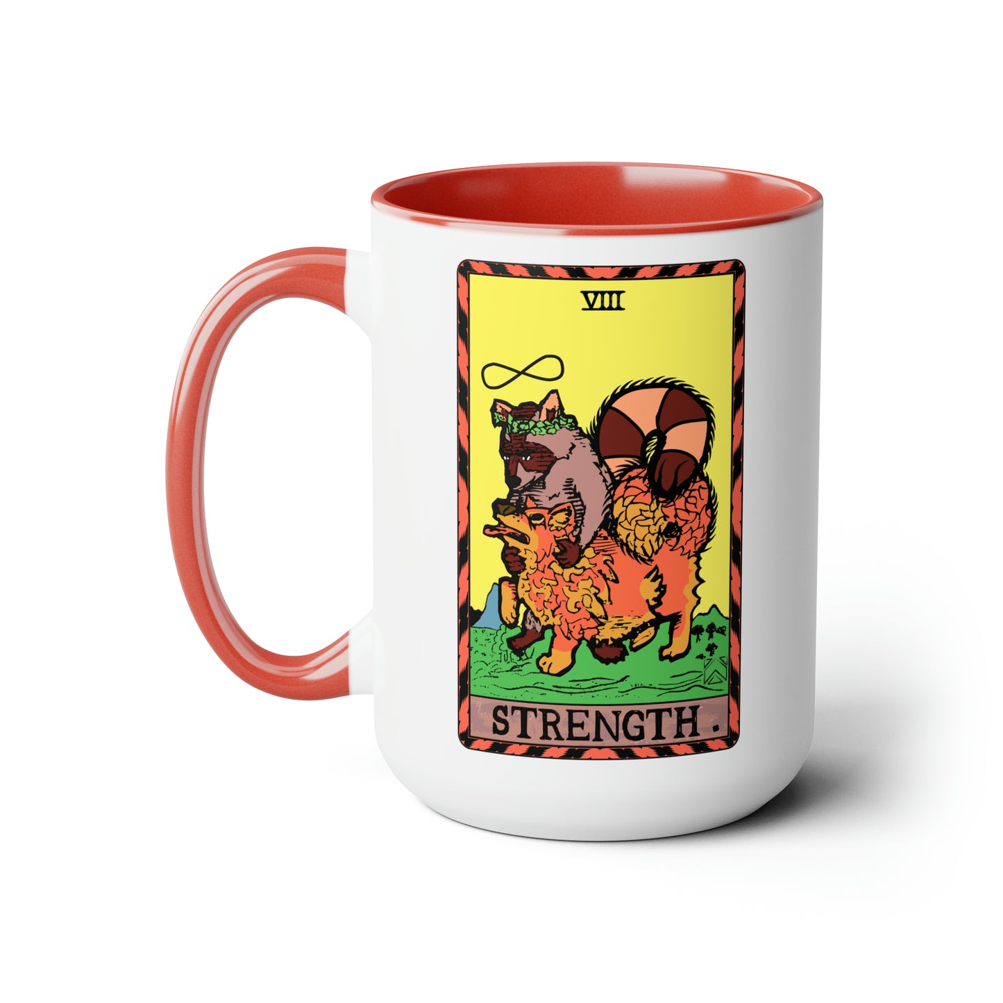 Raccoon Tarot STRENGTH - Mug, 15oz