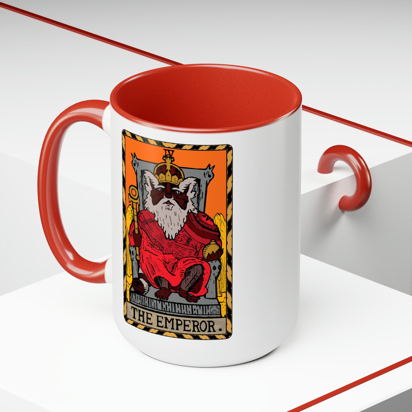 Raccoon Tarot THE EMPEROR - Mug, 15oz