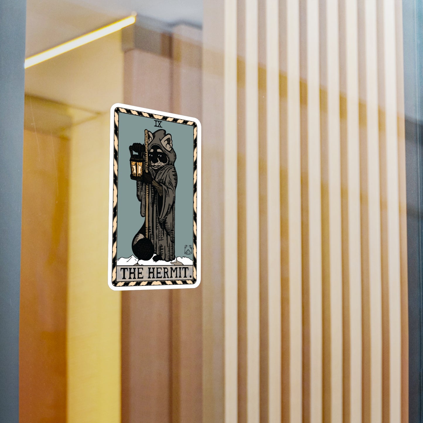 Raccoon Tarot THE HERMIT - Kiss-Cut Vinyl Decal