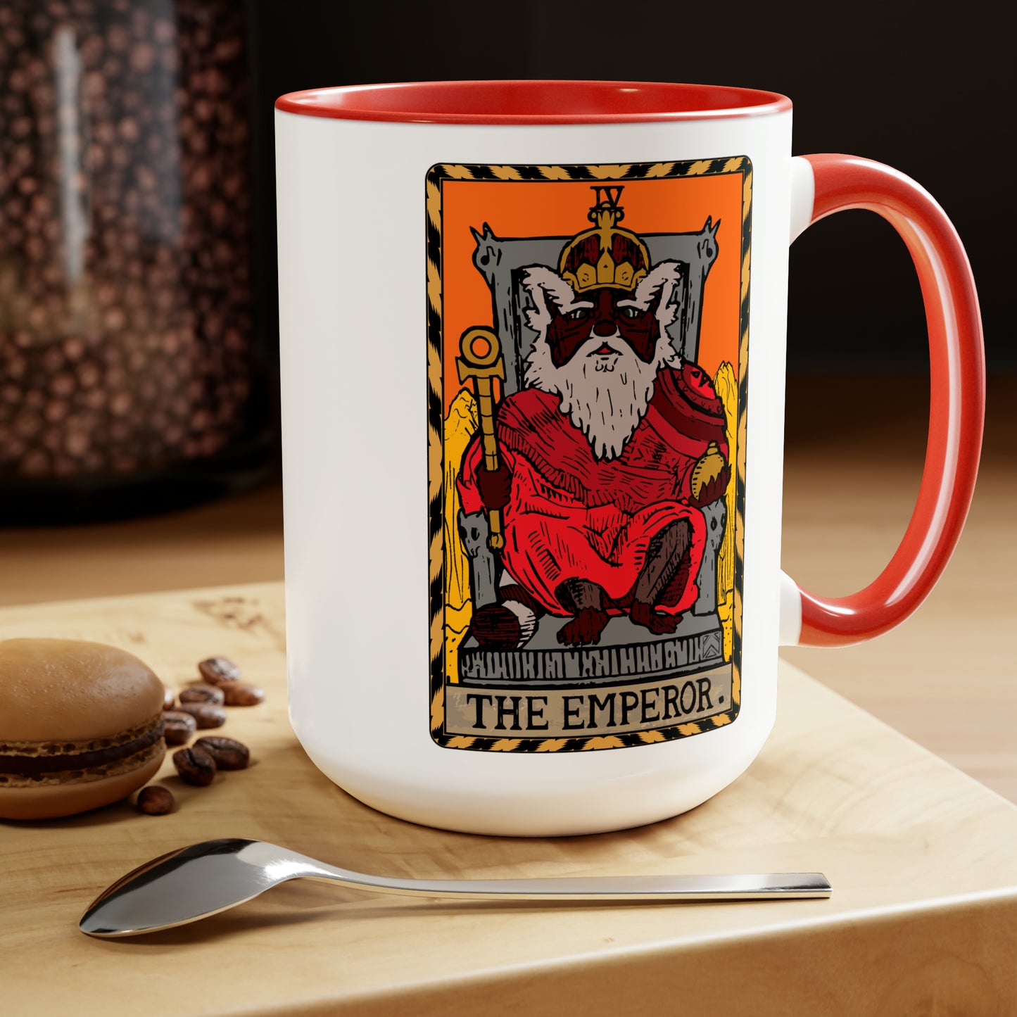 Raccoon Tarot THE EMPEROR - Mug, 15oz