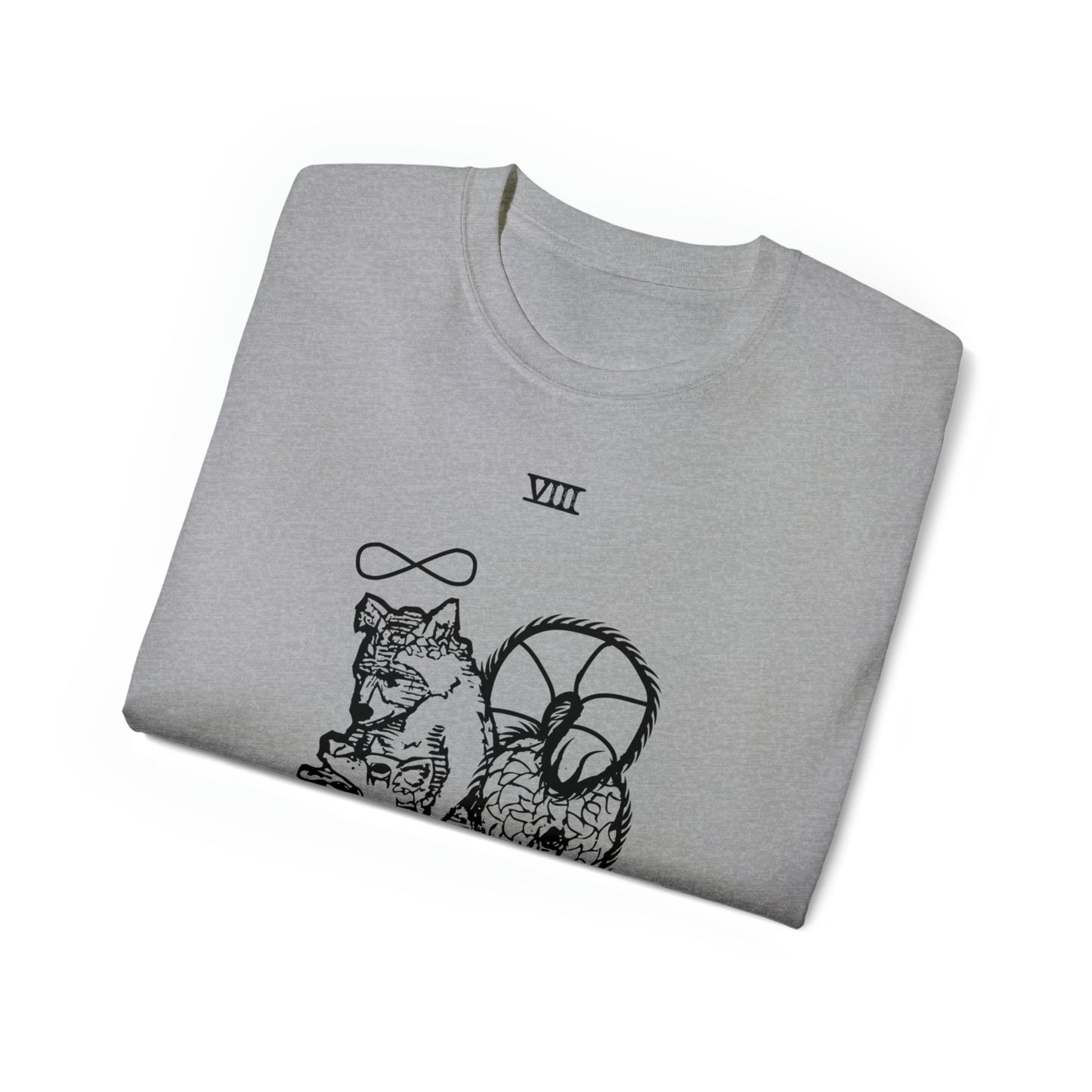 Raccoon Tarot STRENGTH lineart - Unisex Ultra Cotton Tee