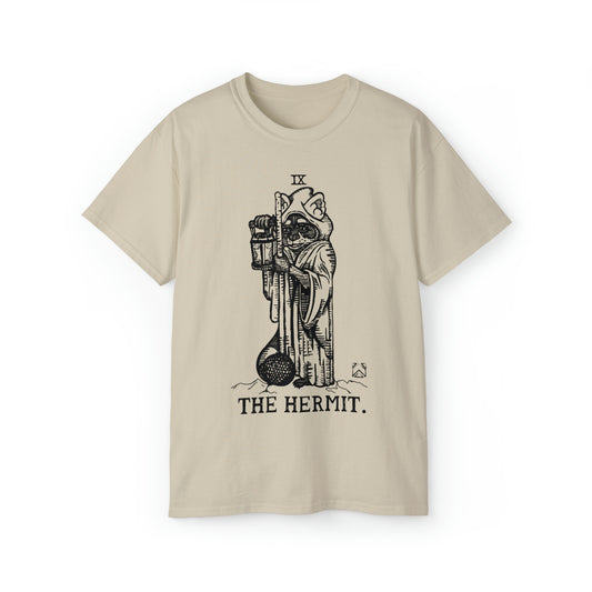 Raccoon Tarot THE HERMIT lineart - Unisex Ultra Cotton Tee