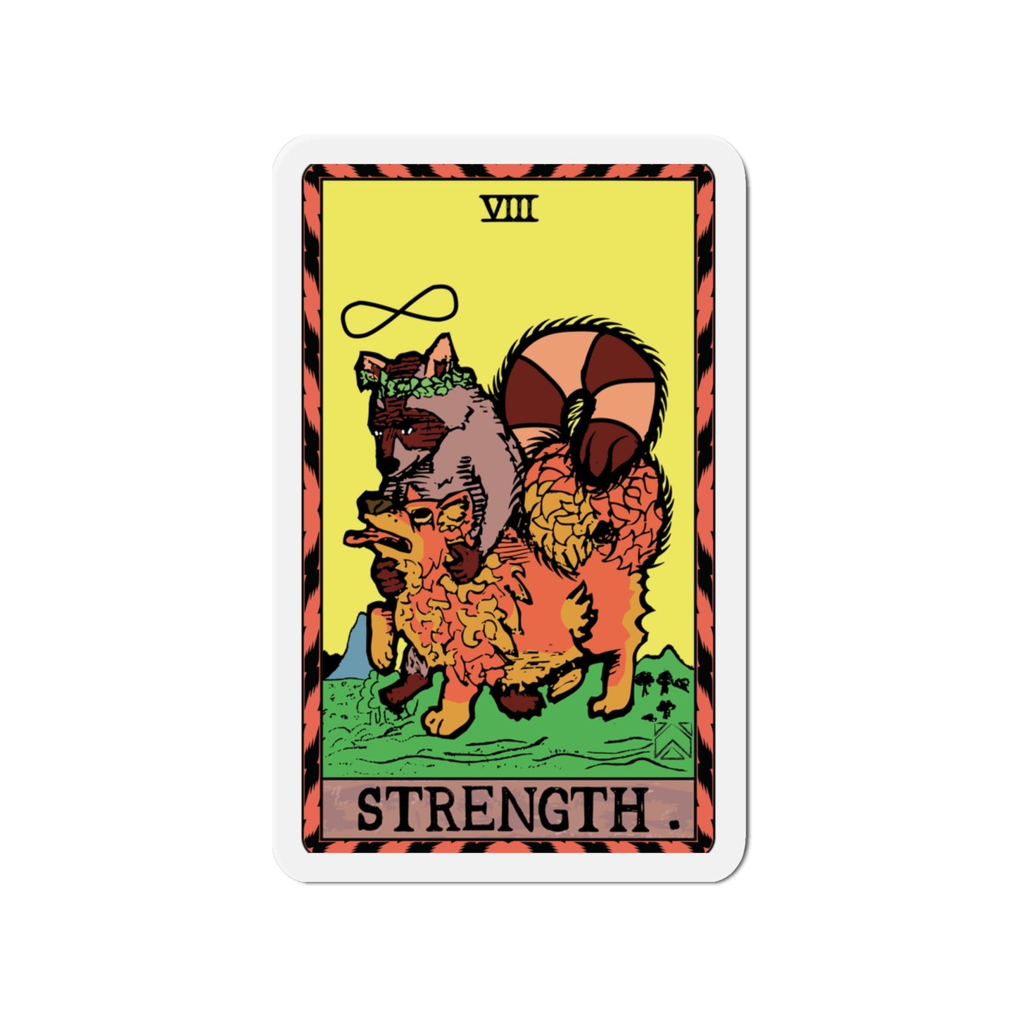 Raccoon Tarot STRENGTH - Die-Cut Magnet
