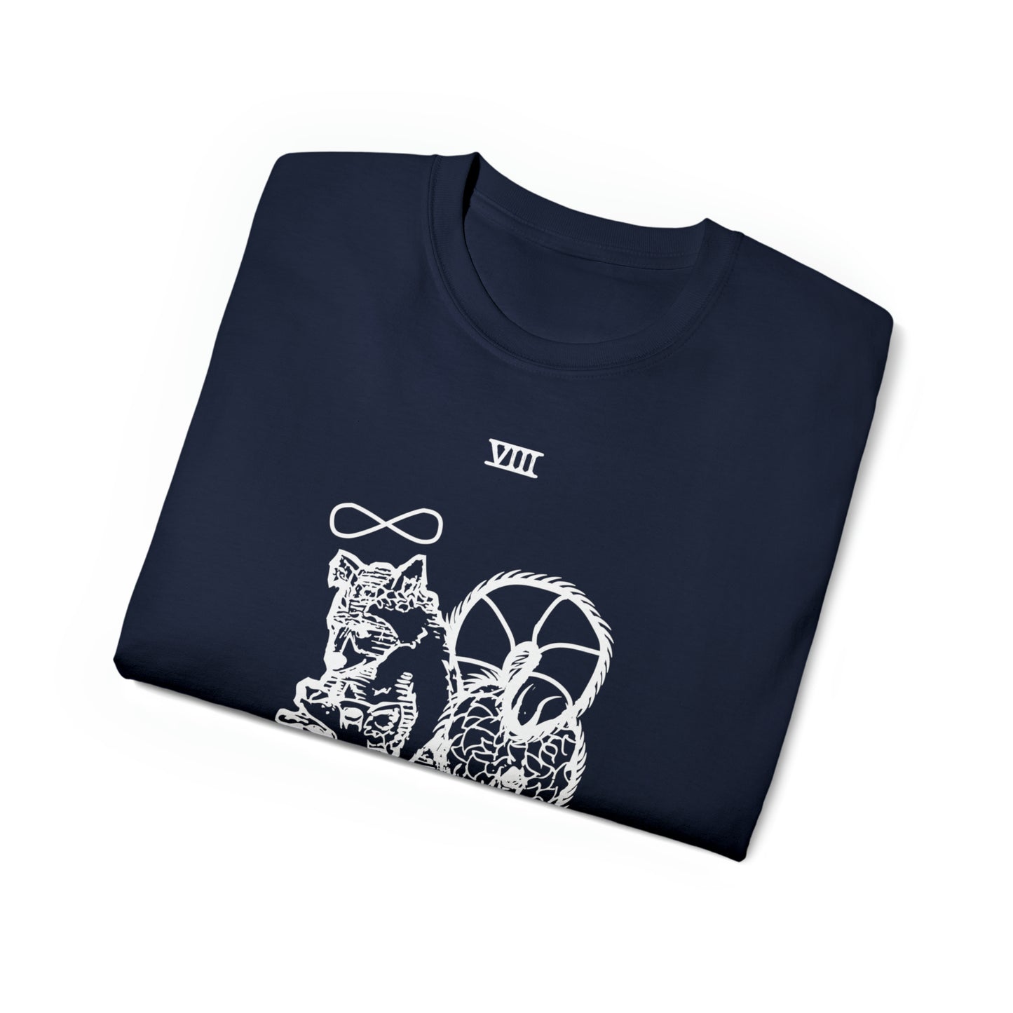 Raccoon Tarot STRENGTH lineart - Unisex Ultra Cotton Tee