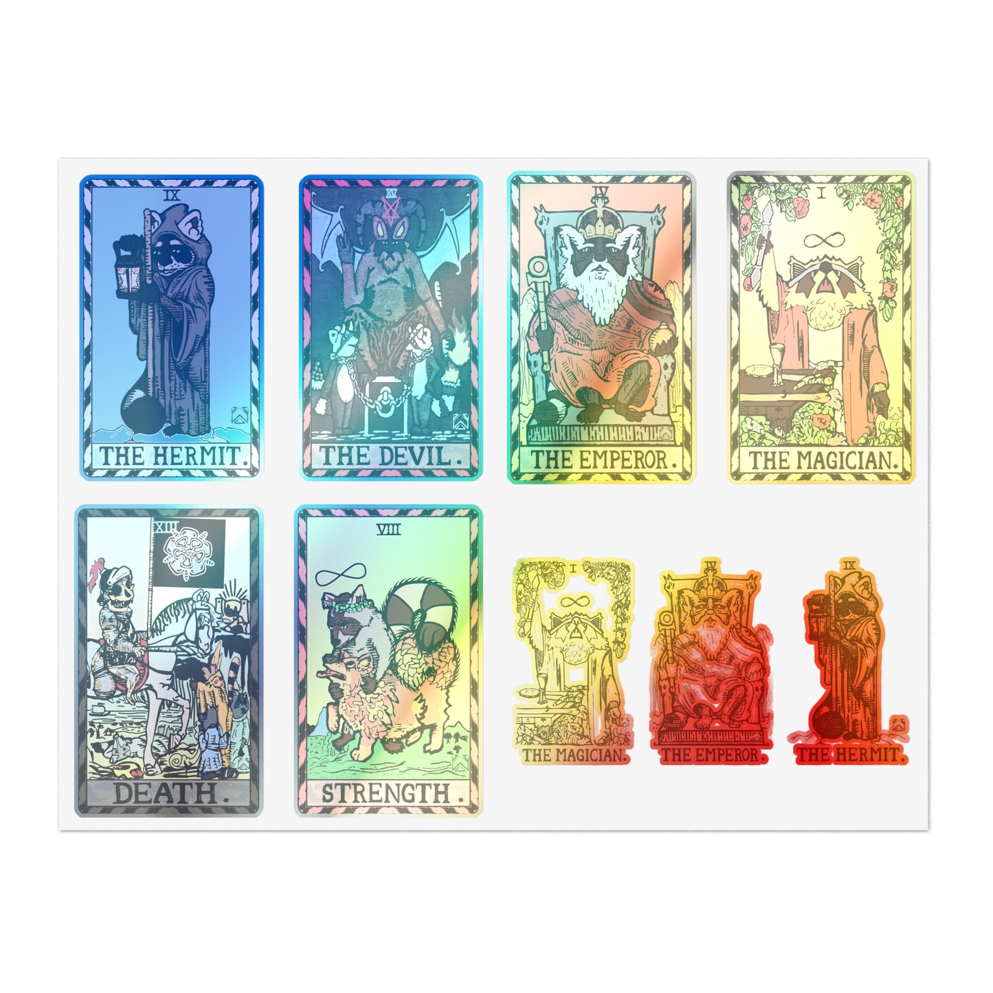 Raccoon Tarot Set 1 Sticker Sheet