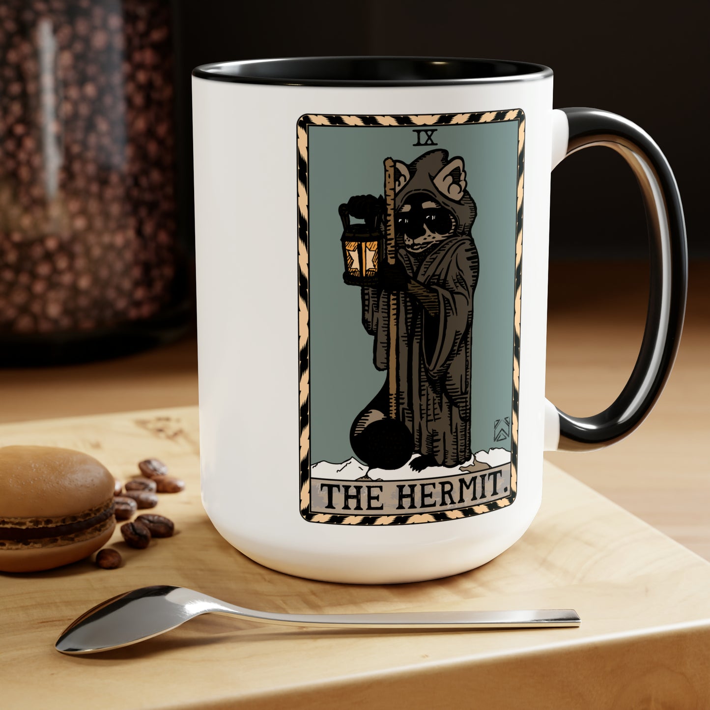 Raccoon Tarot THE HERMIT - Mug, 15oz