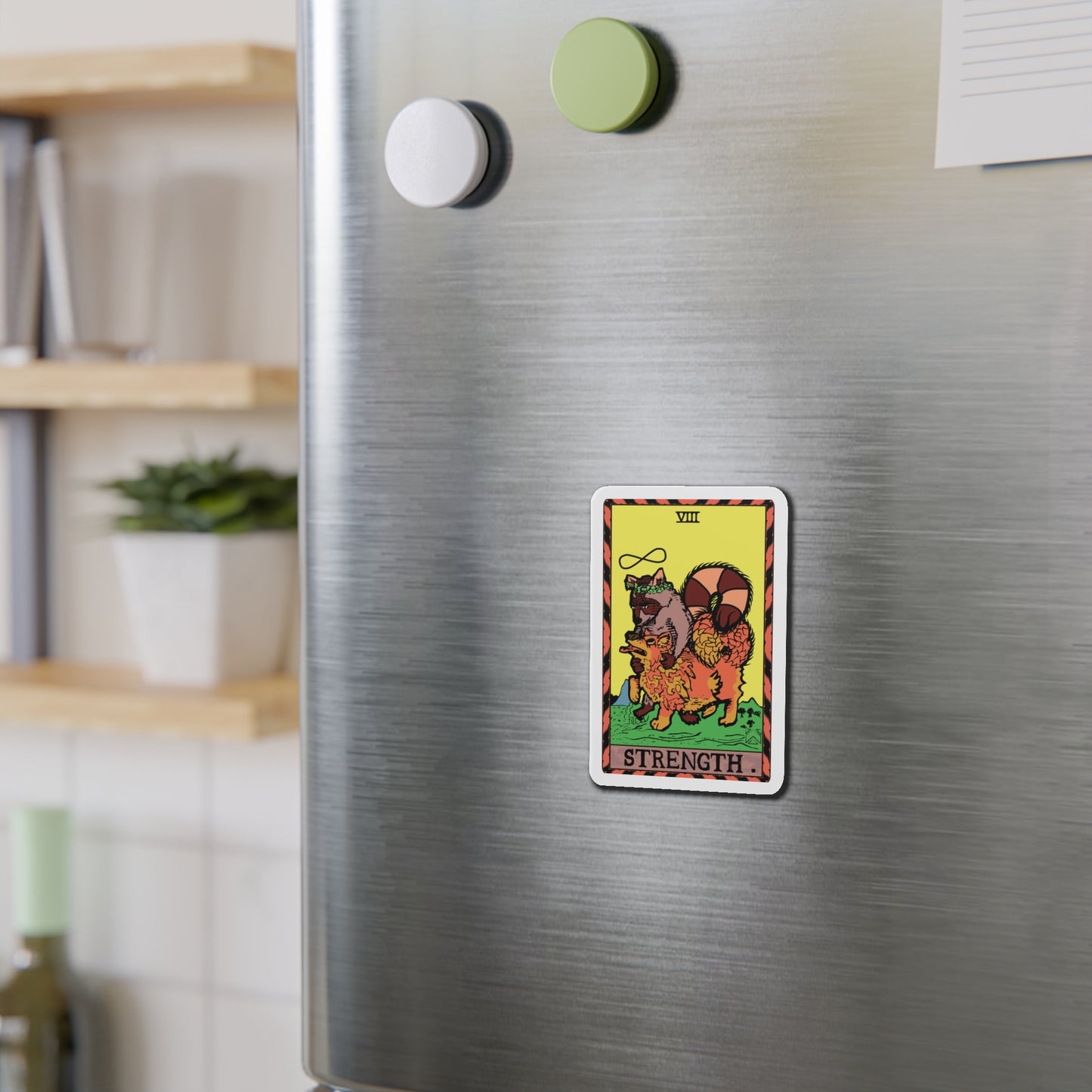 Raccoon Tarot STRENGTH - Die-Cut Magnet