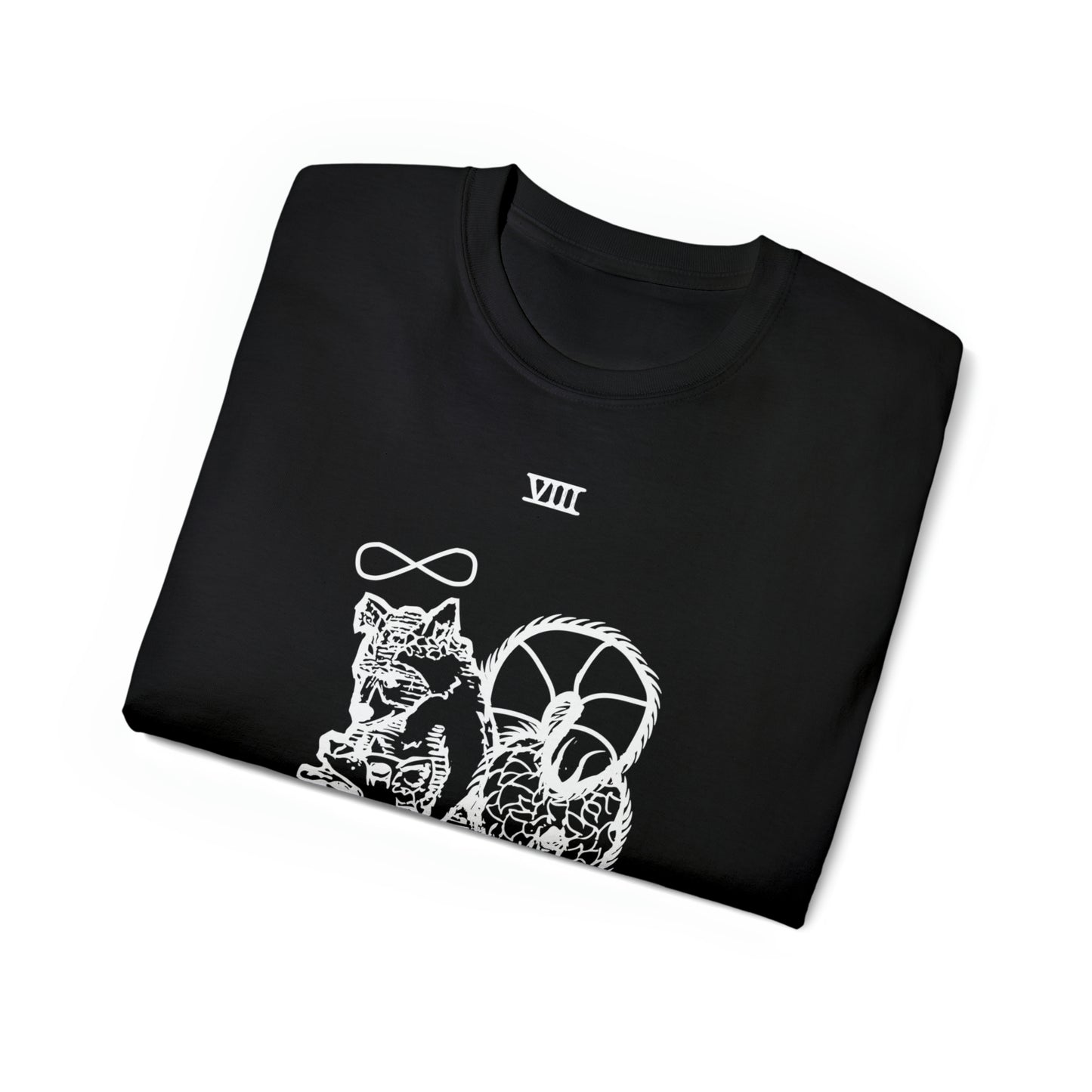Raccoon Tarot STRENGTH lineart - Unisex Ultra Cotton Tee