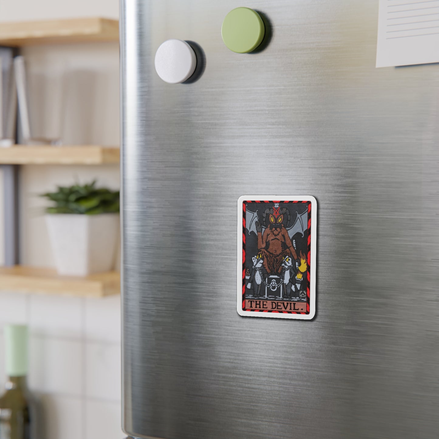 Raccoon Tarot THE DEVIL - Die-Cut Magnet