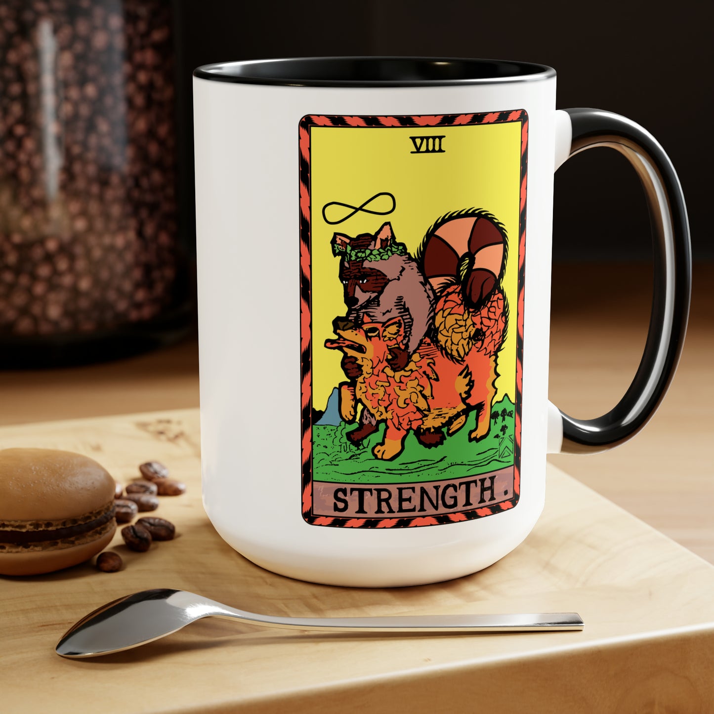 Raccoon Tarot STRENGTH - Mug, 15oz