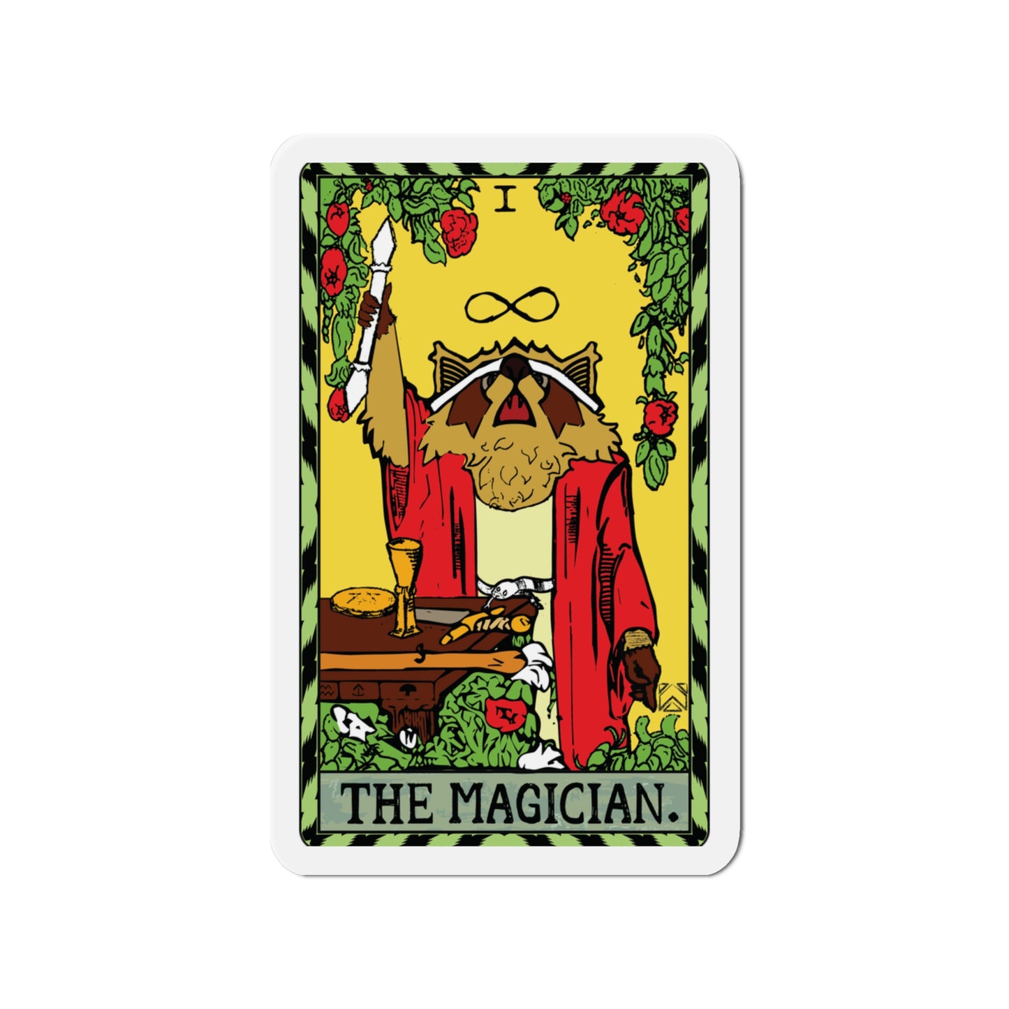 Raccoon Tarot THE MAGICIAN - Die-Cut Magnet