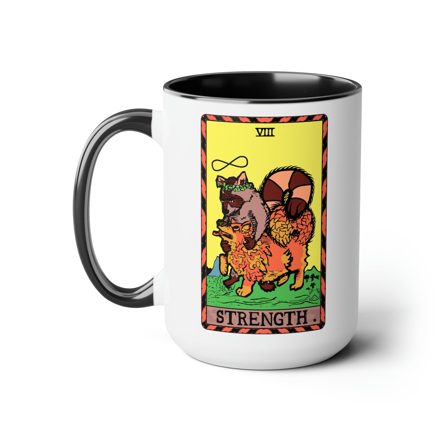 Raccoon Tarot STRENGTH - Mug, 15oz