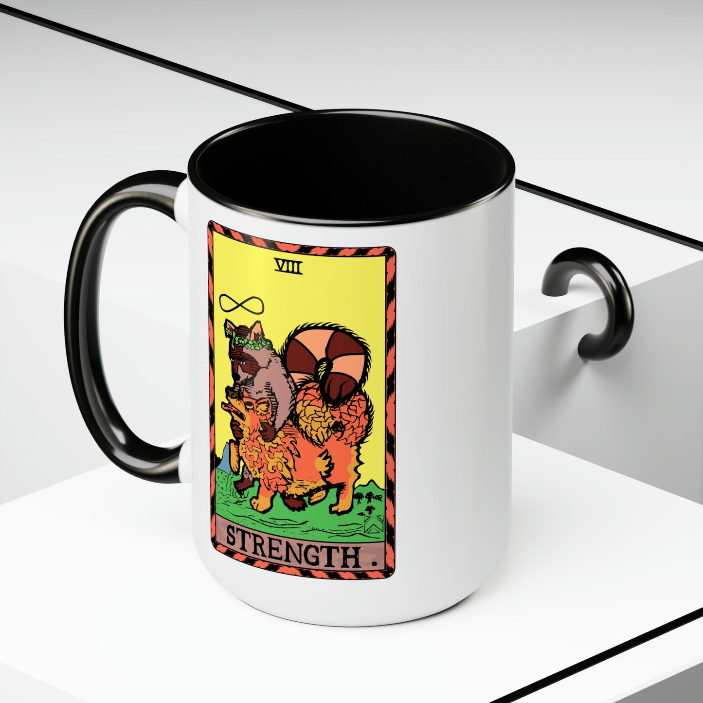 Raccoon Tarot STRENGTH - Mug, 15oz