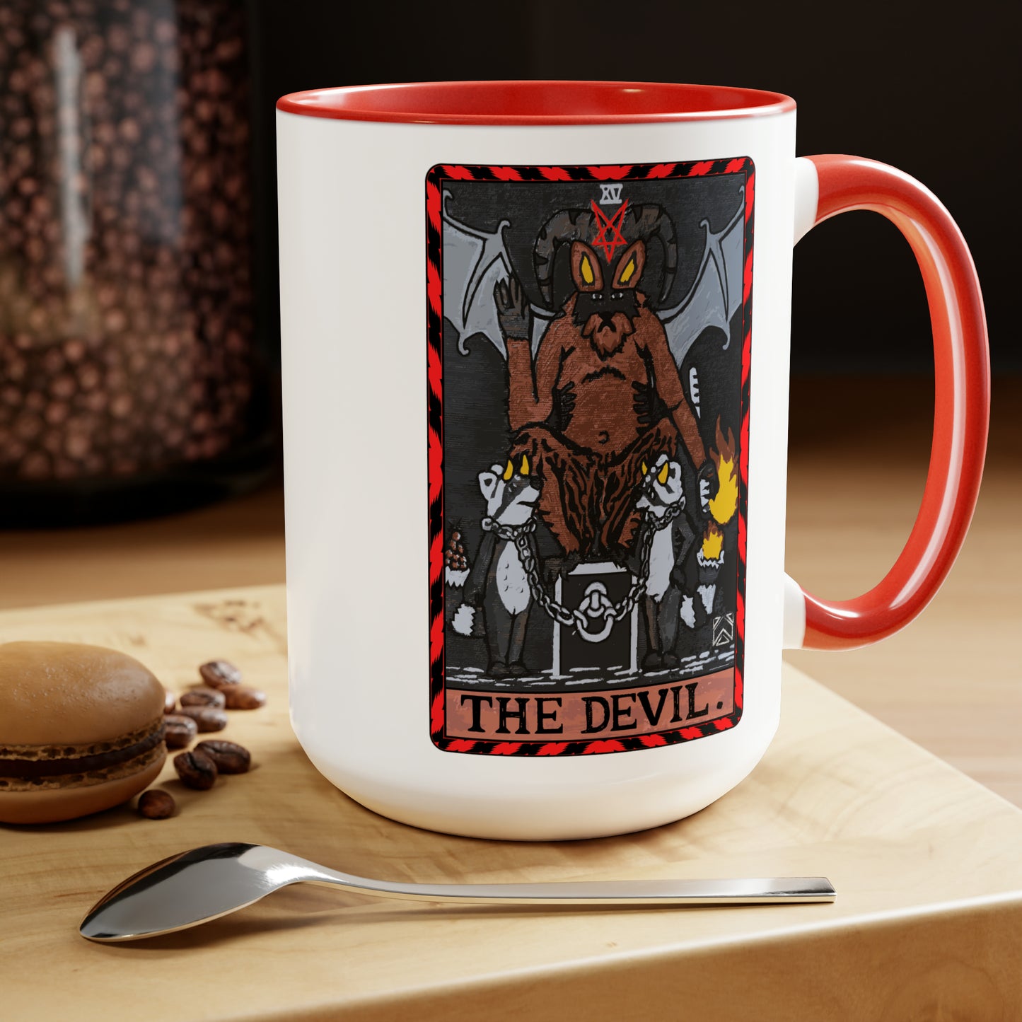 Raccoon Tarot THE DEVIL - Mug, 15oz