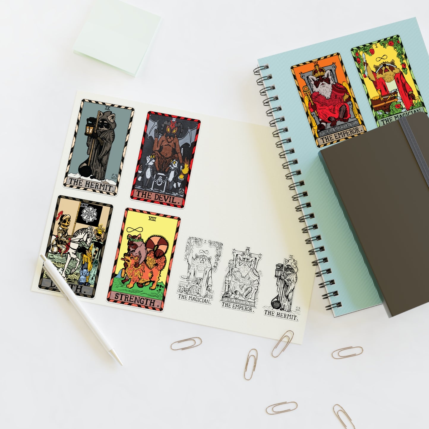 Raccoon Tarot Set 1 Sticker Sheet