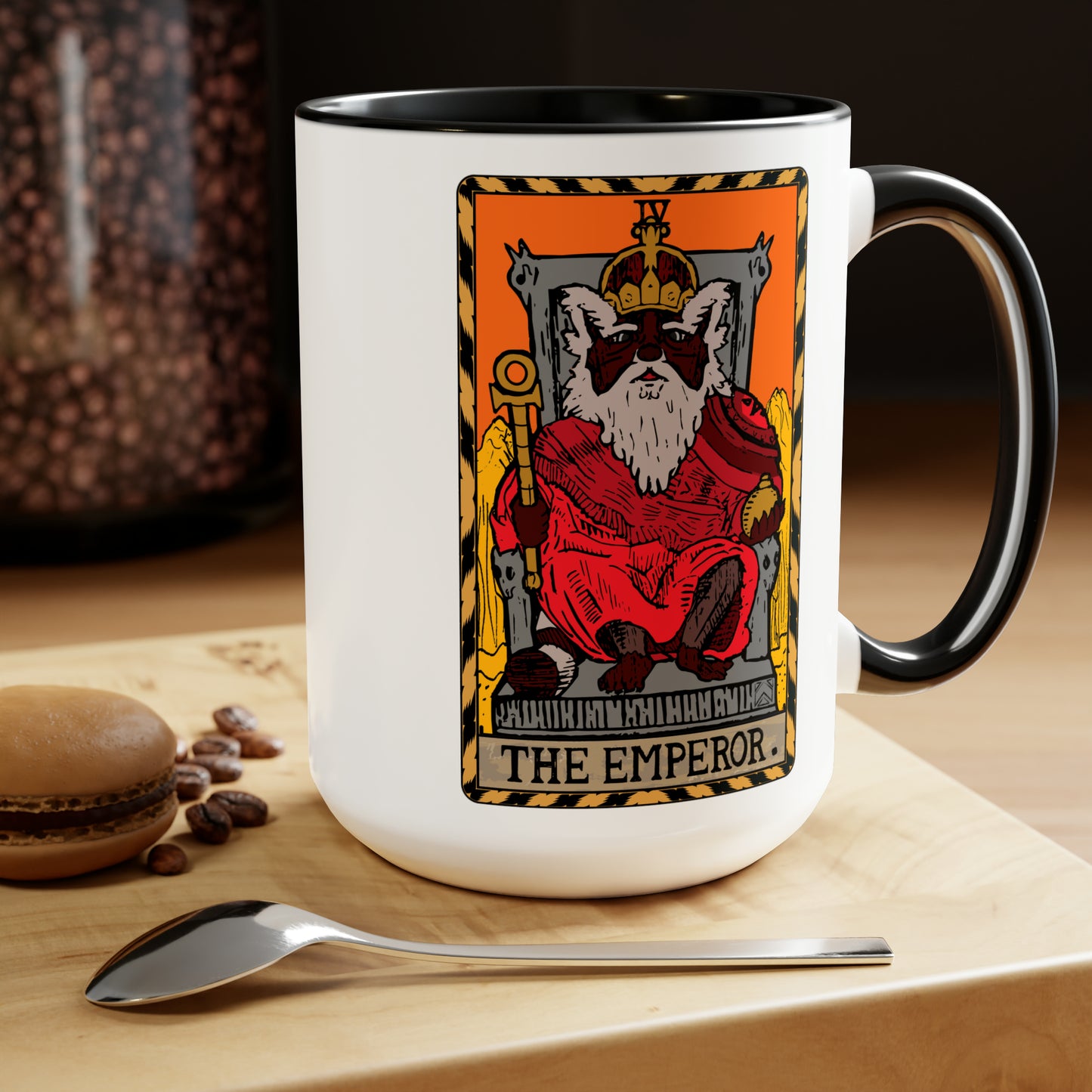 Raccoon Tarot THE EMPEROR - Mug, 15oz