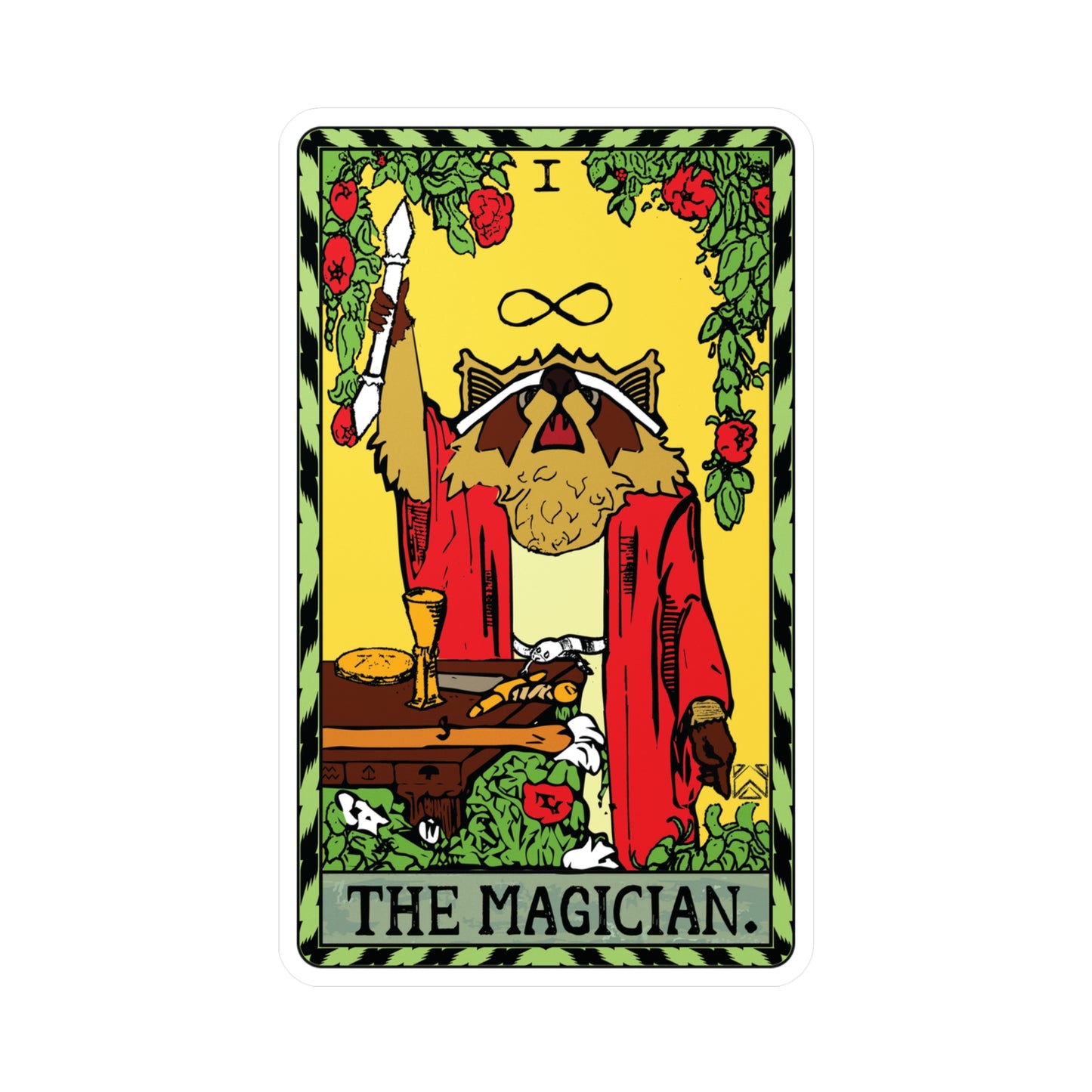 Raccoon Tarot THE MAGICIAN - Kiss-Cut Vinyl Decal
