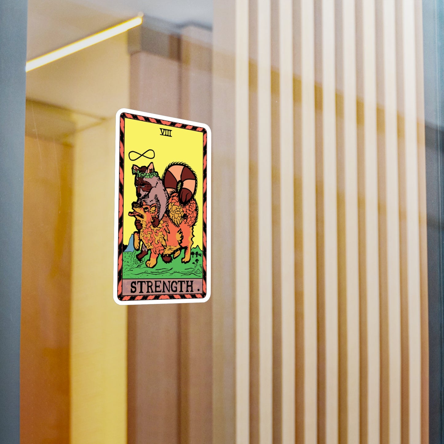 Raccoon Tarot STRENGTH - Kiss-Cut Vinyl Decal
