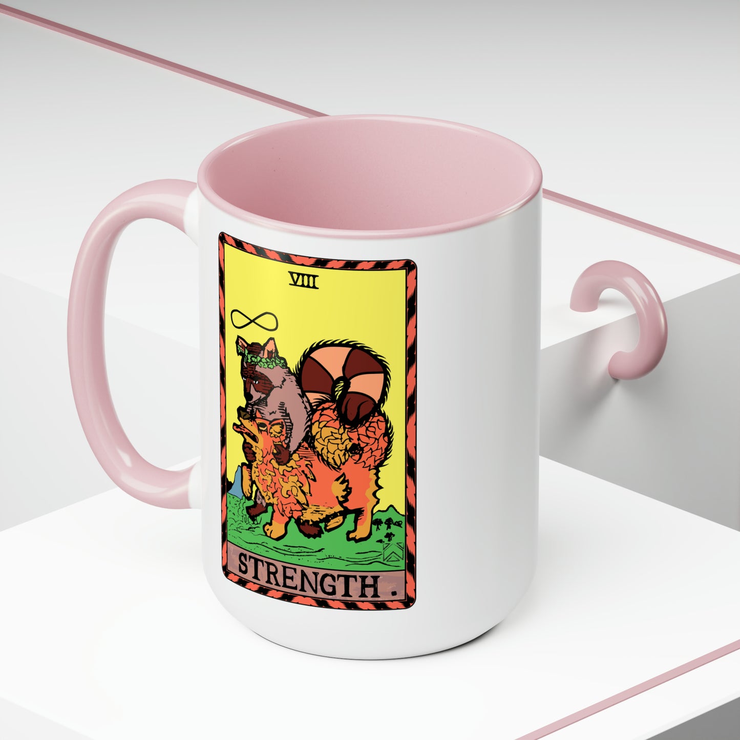 Raccoon Tarot STRENGTH - Mug, 15oz